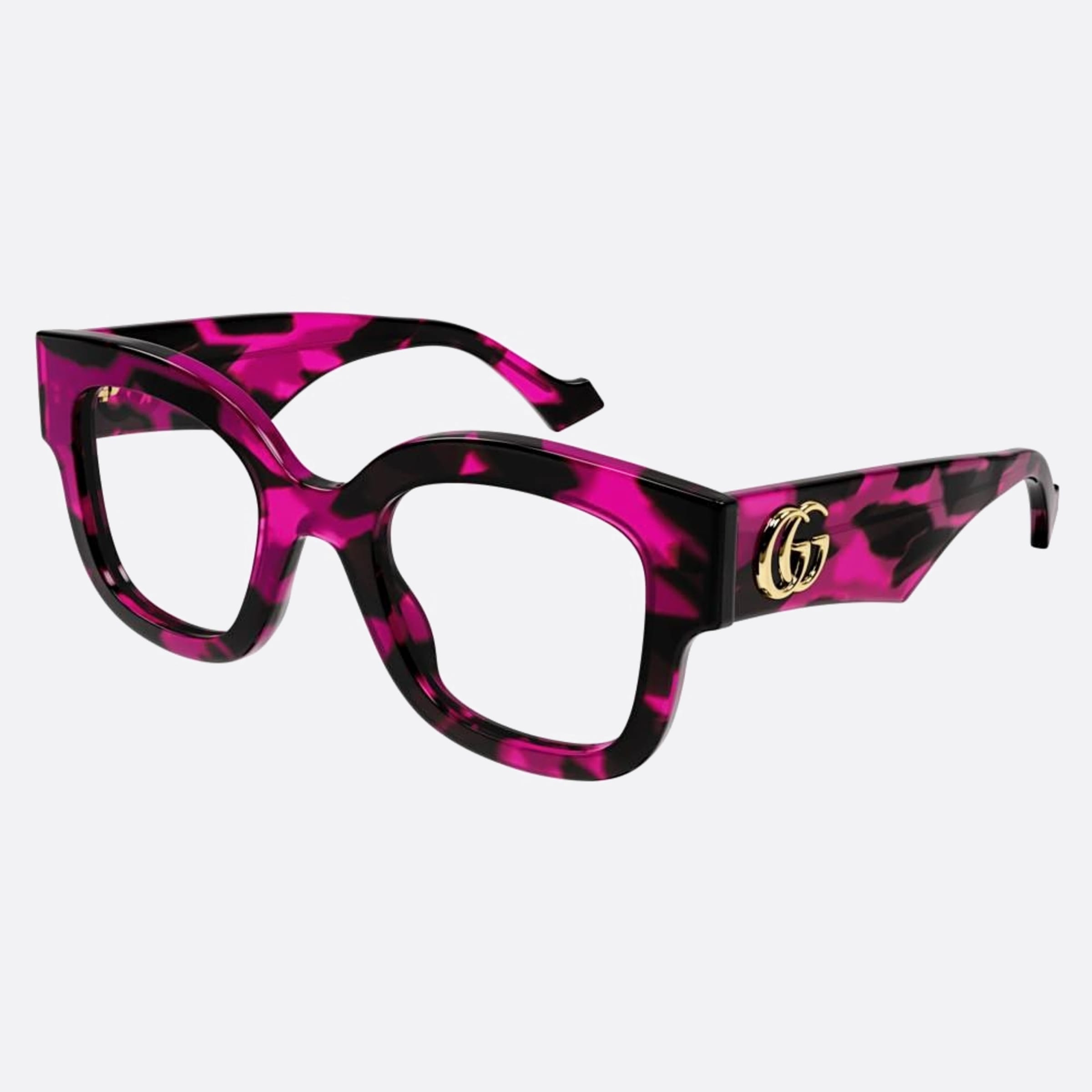 Gucci 50mm Vgb Havana Squared Woman Eyeglasses - Side View