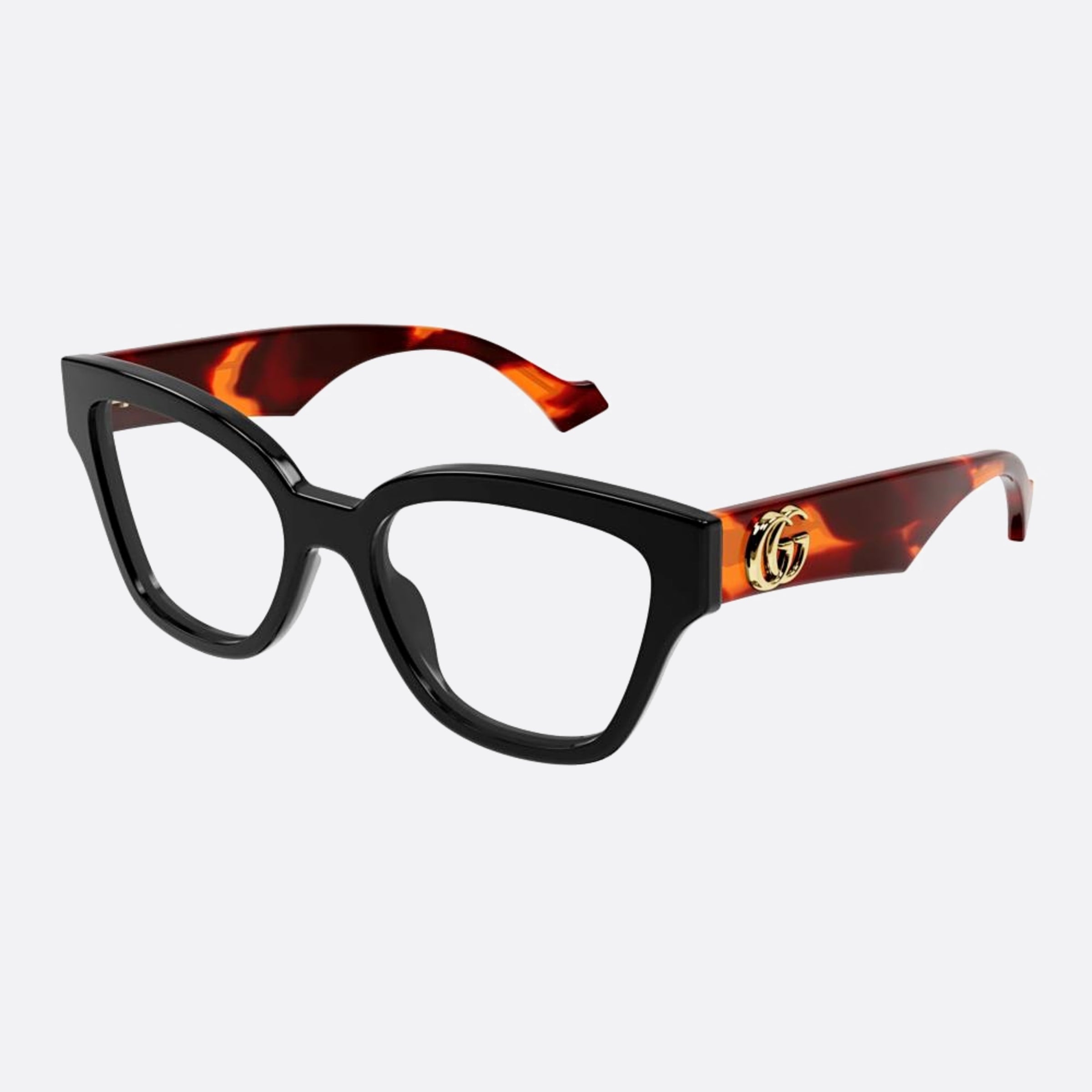 Gucci 54mm Bkhv Black Squared Woman Eyeglasses - Side View