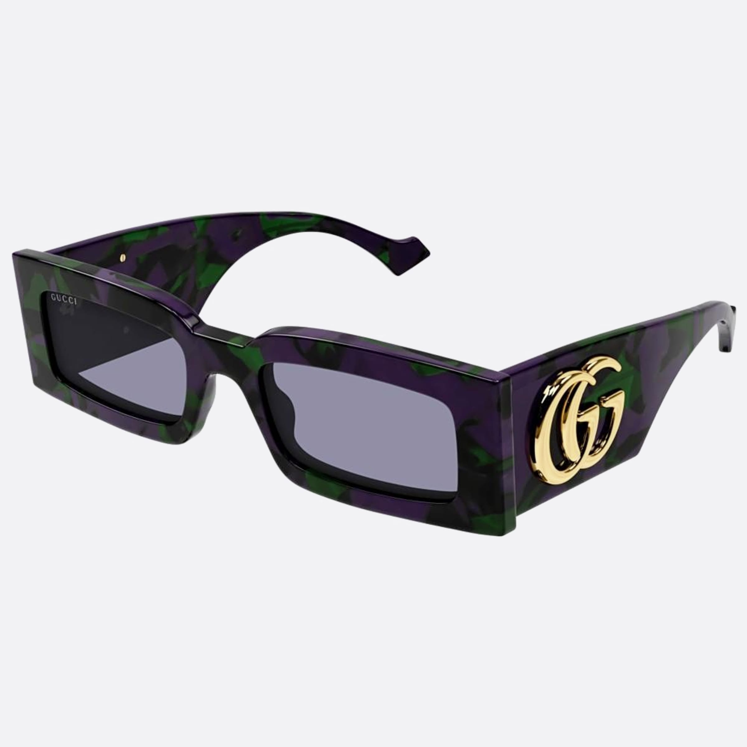 Gucci 53mm Havana Squared Woman Sunglasses - Side View