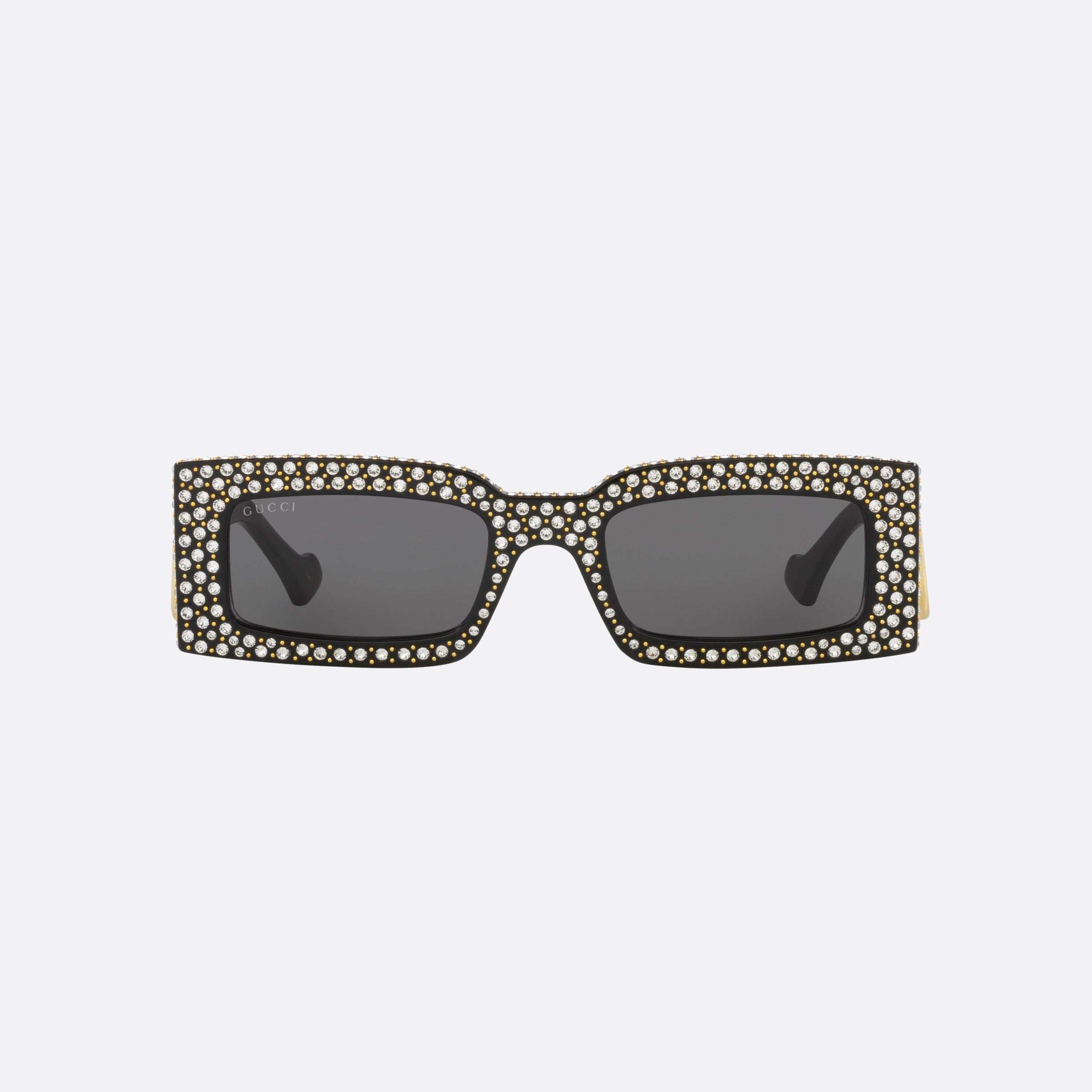 Gucci 53mm Black Square Women Sunglasses - Side View