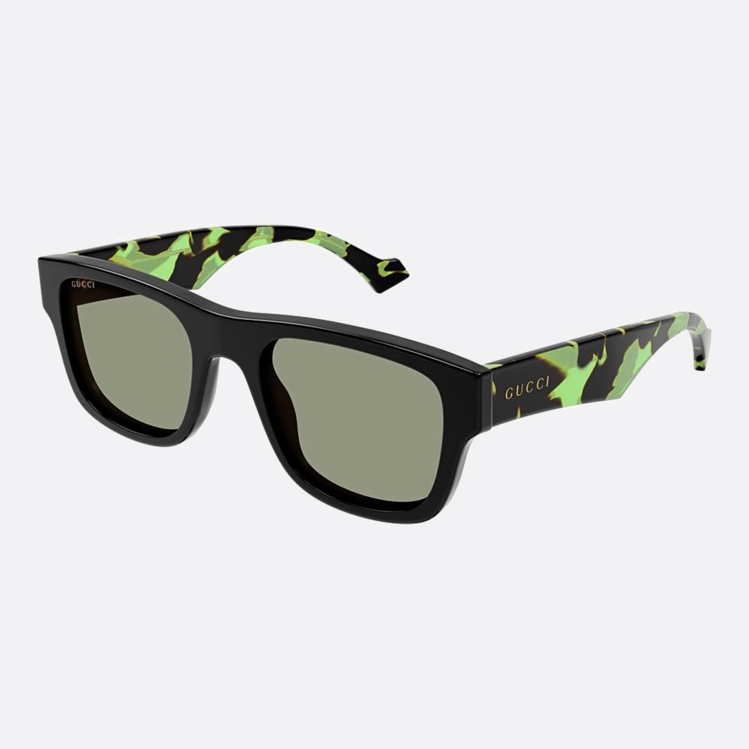 Gucci 53mm Black Squared Man Sunglasses - Side View