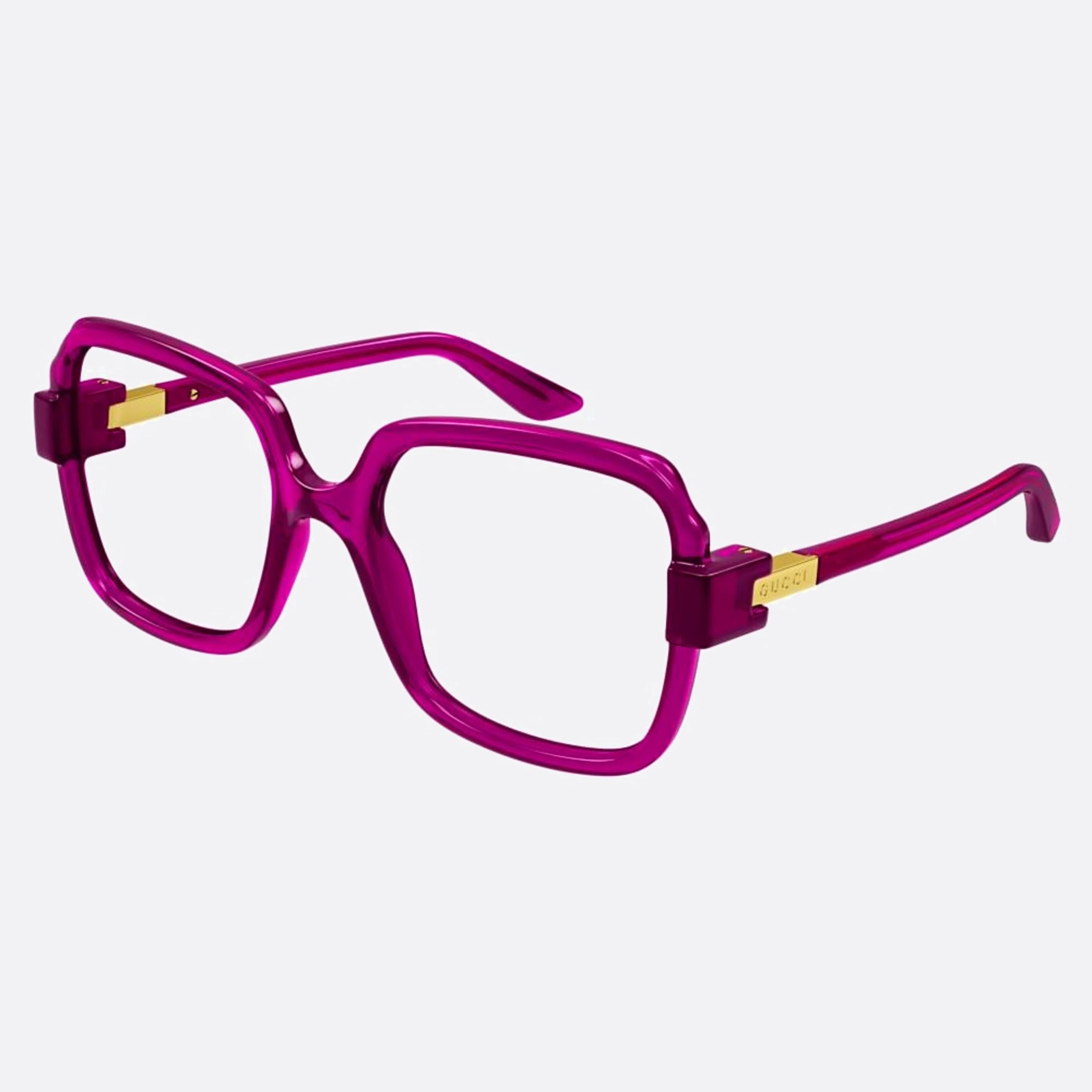 Gucci 55mm Bgt Violet Squared Woman Eyeglasses - Side View