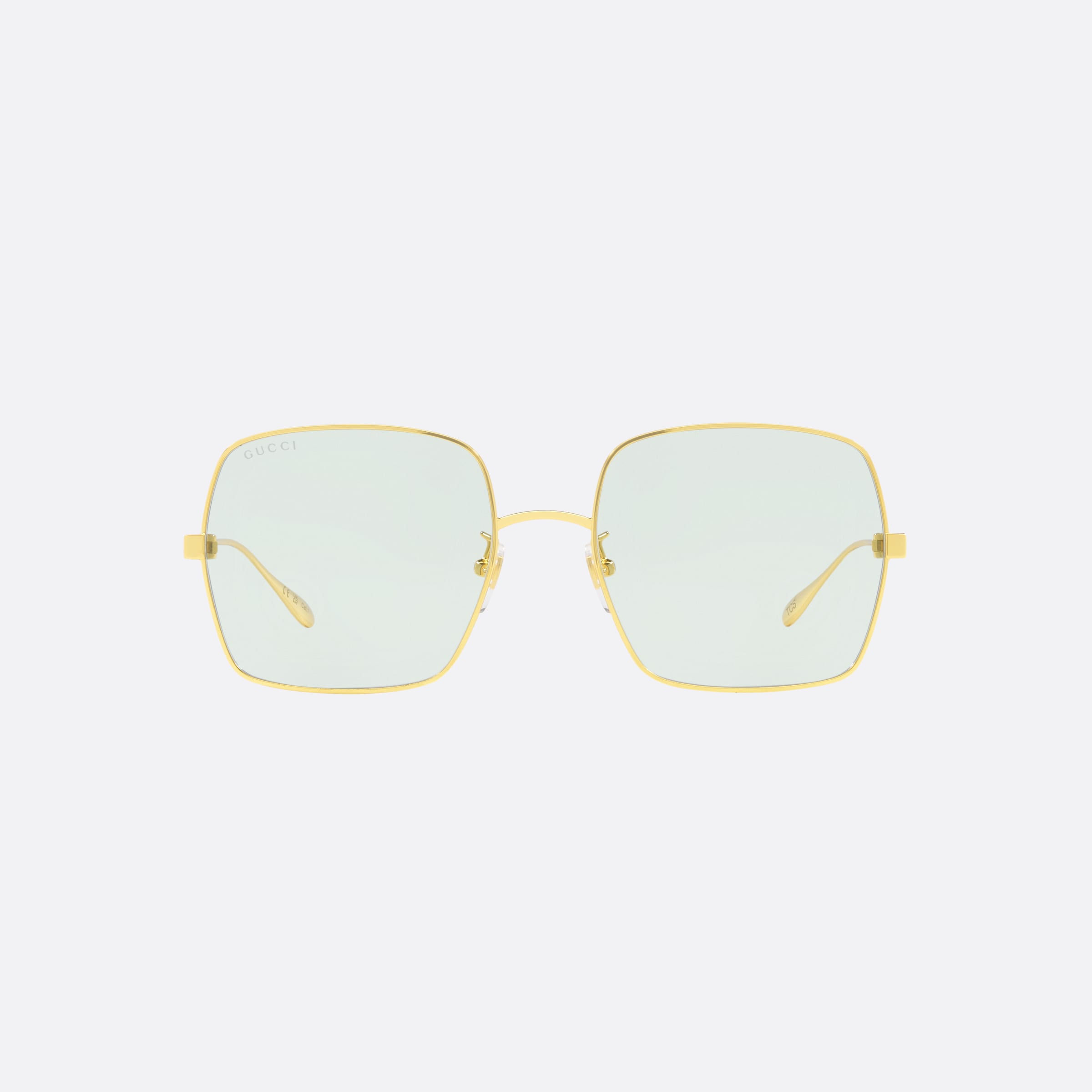 Gucci 57mm Gold Square Woman Sunglasses - Side View