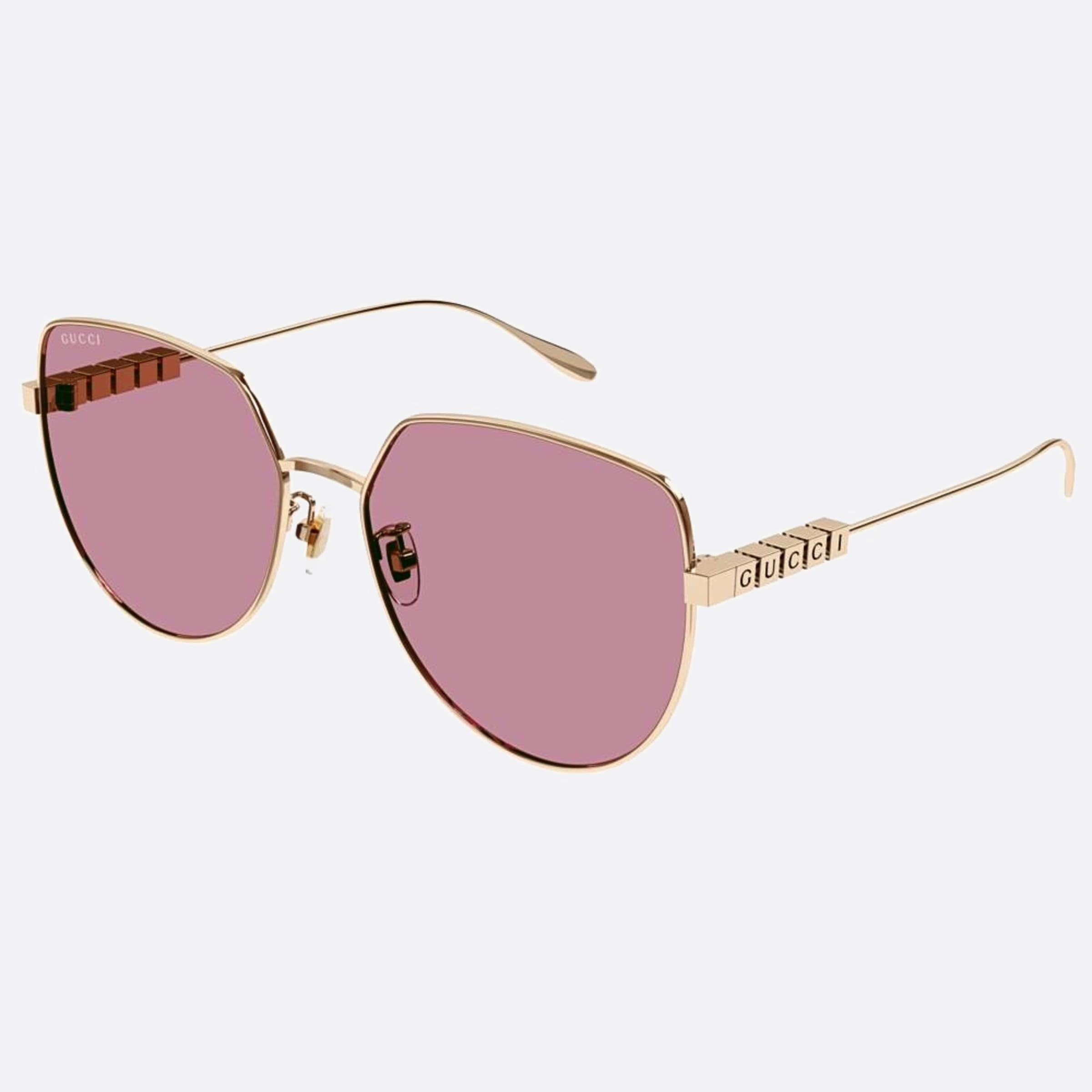 Gucci 58mm Gg1435sa Lgm Gold Geometric Woman Sunglasses - Side View