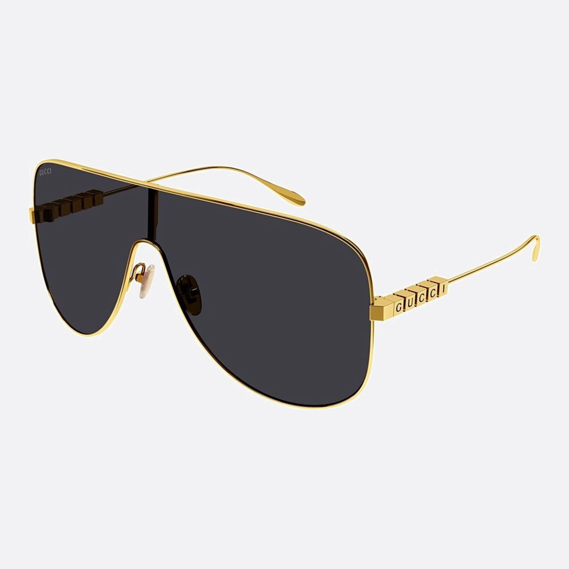 Gucci 99mm Gold Shield Woman Sunglasses - Side View