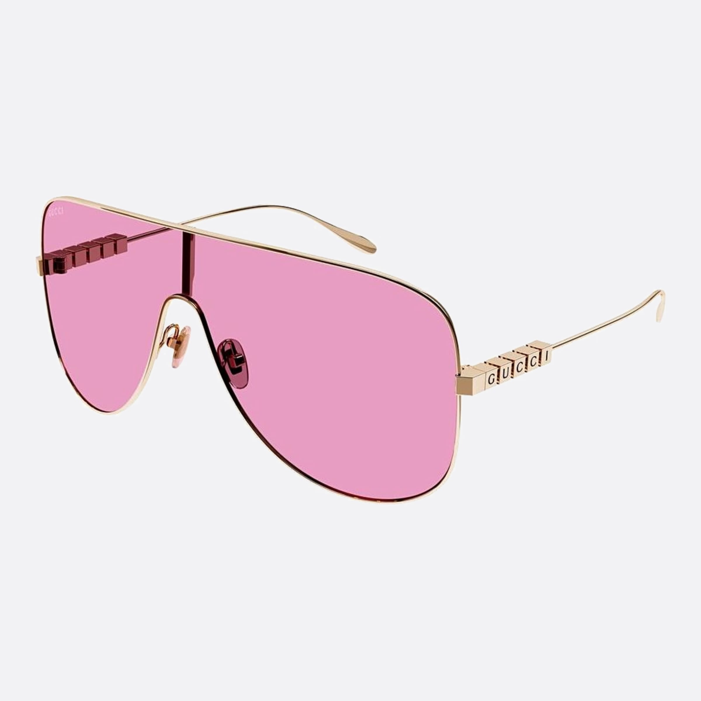 Gucci 99mm Gold Shield Woman Sunglasses - Side View