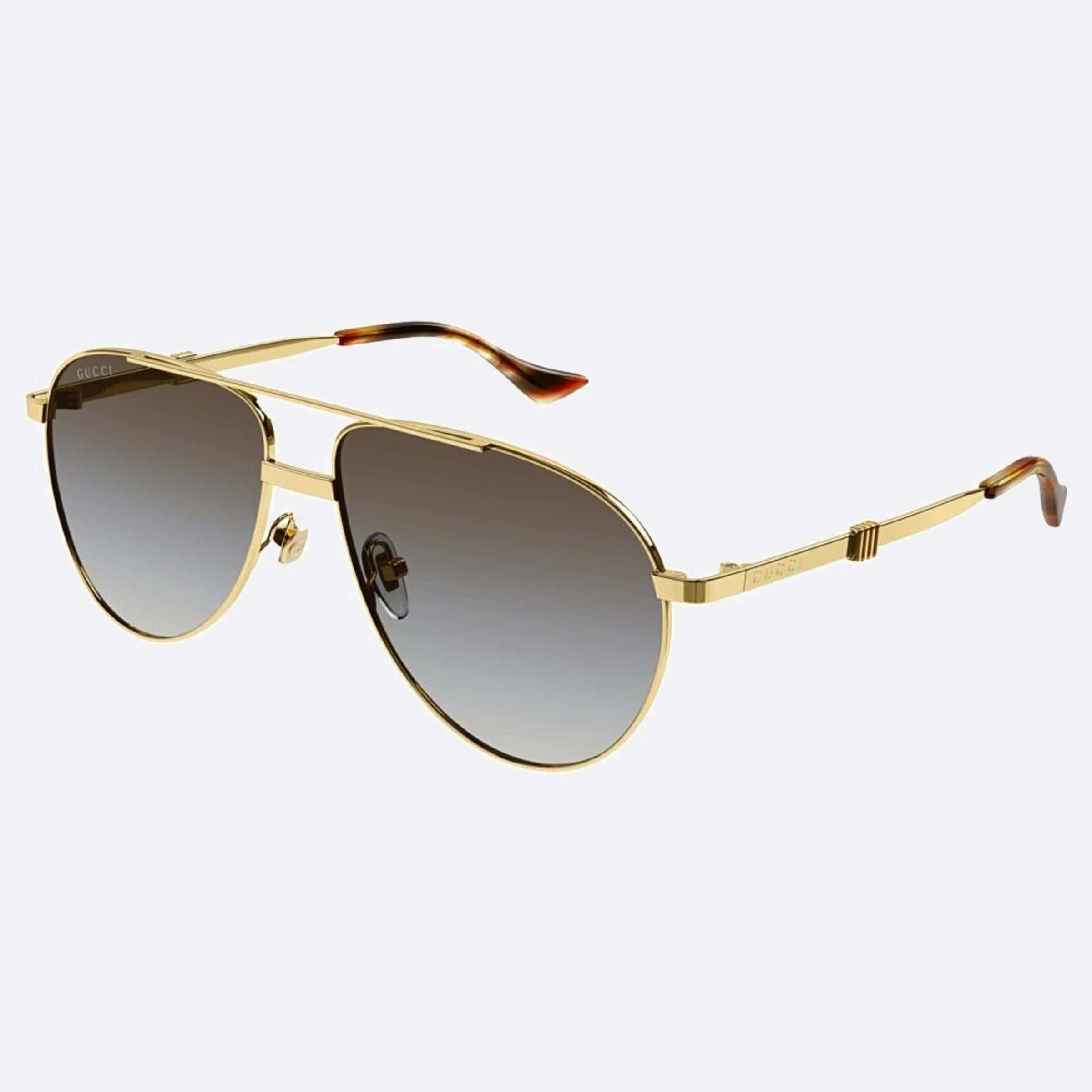 Gucci 59mm Ahj Gold Pilot Men Sunglasses - Side View