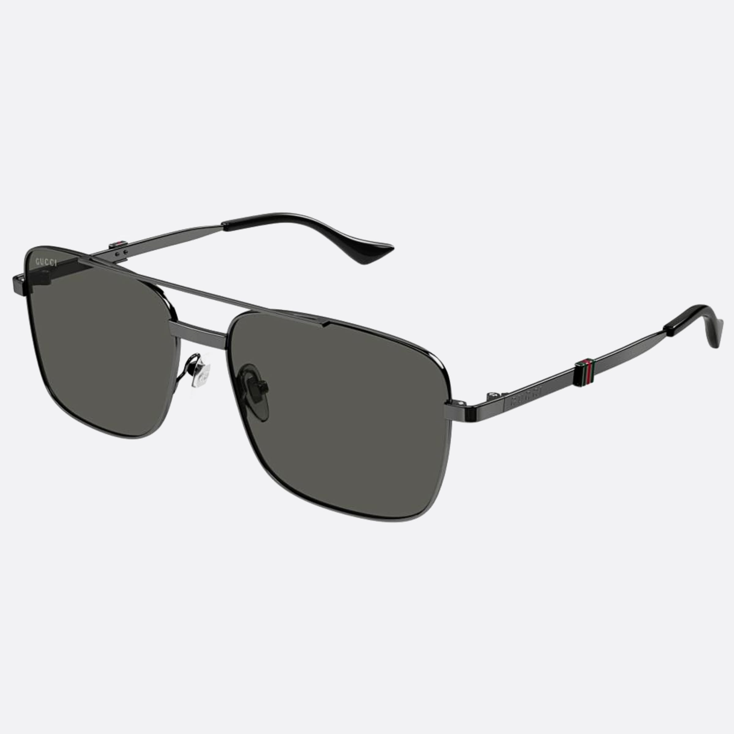 Gucci 58mm Grey Squared Man Sunglasses - Side View