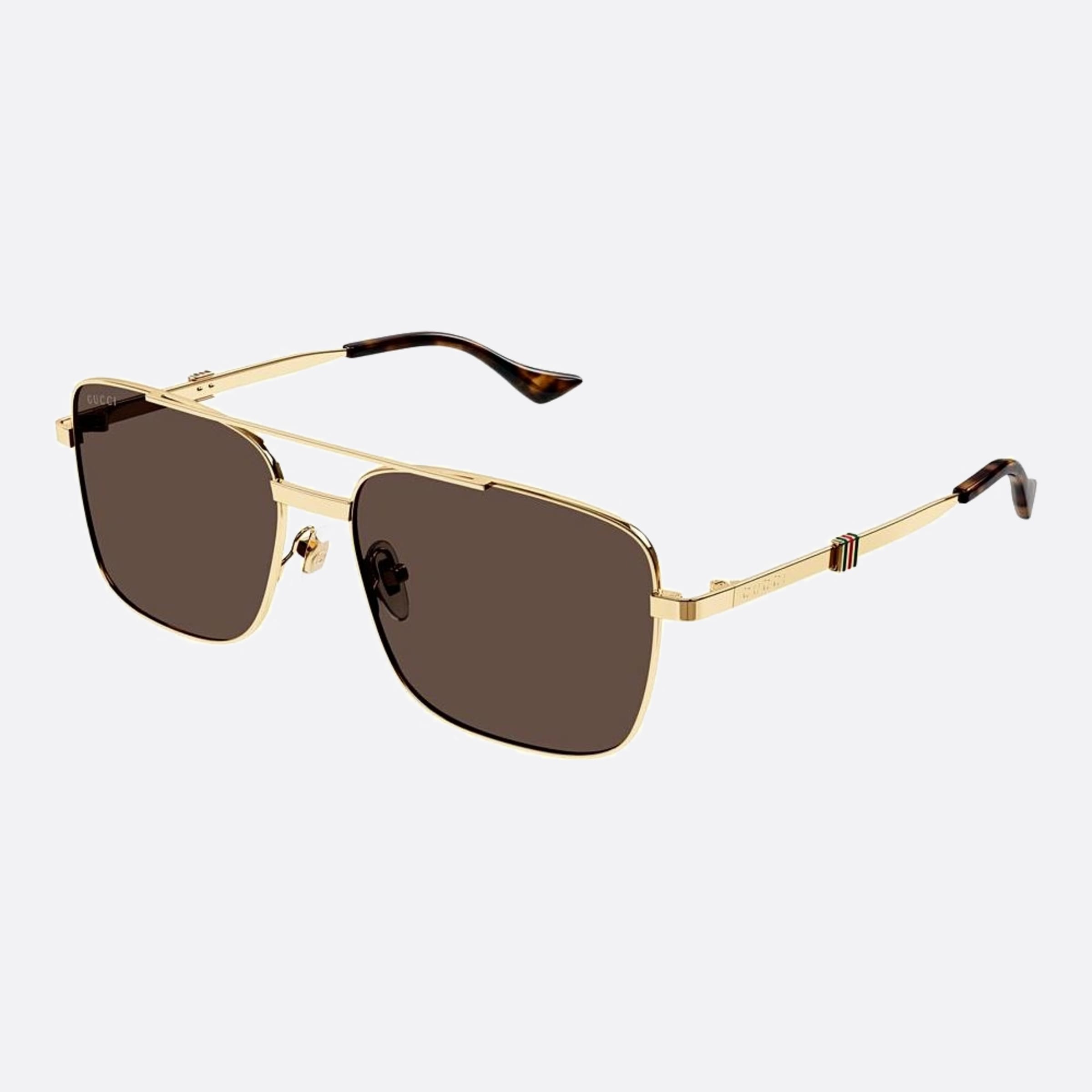Gucci 58mm Havana Squared Man Sunglasses - Side View