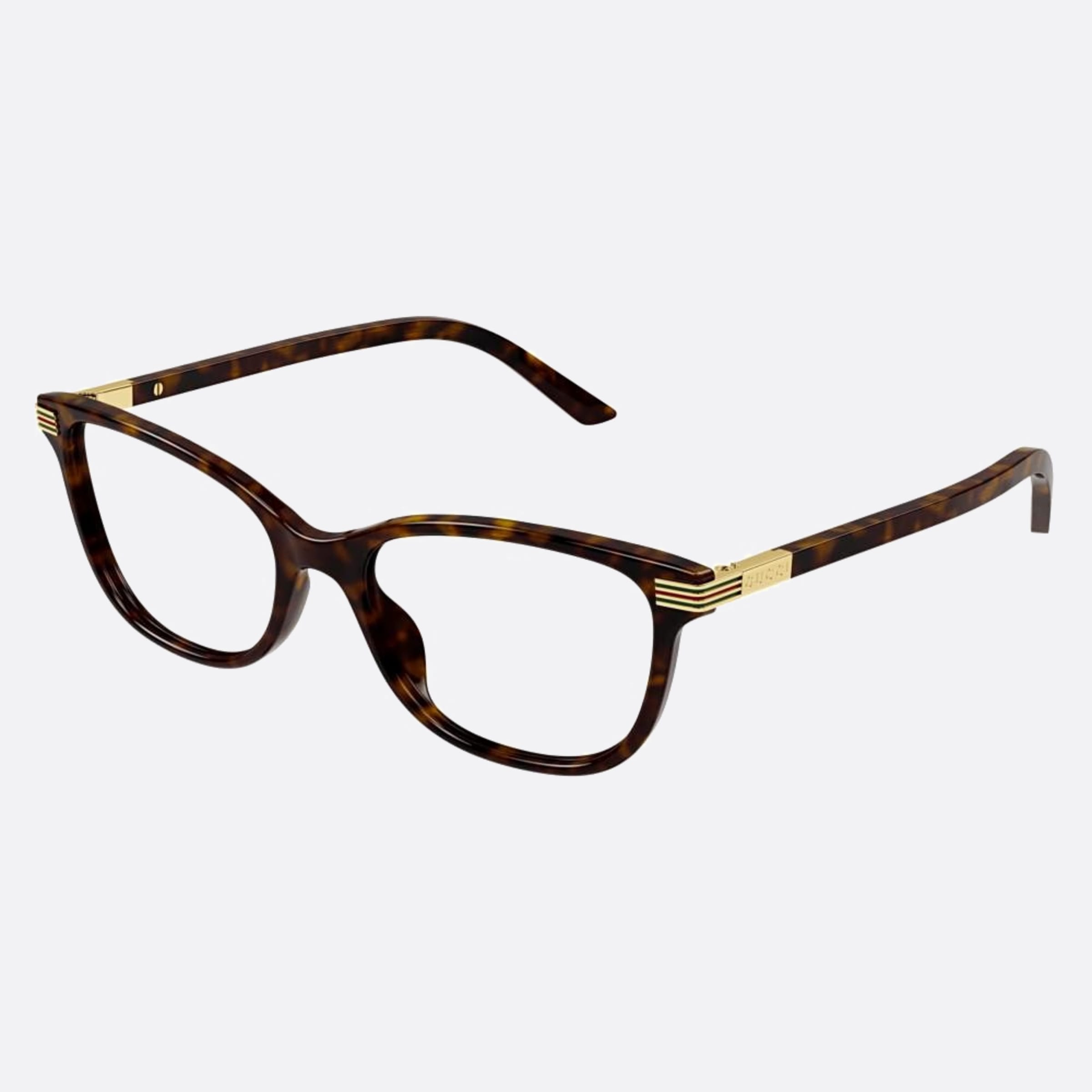 Gucci 54mm Havana Cat Eye Woman Eyeglasses - Side View