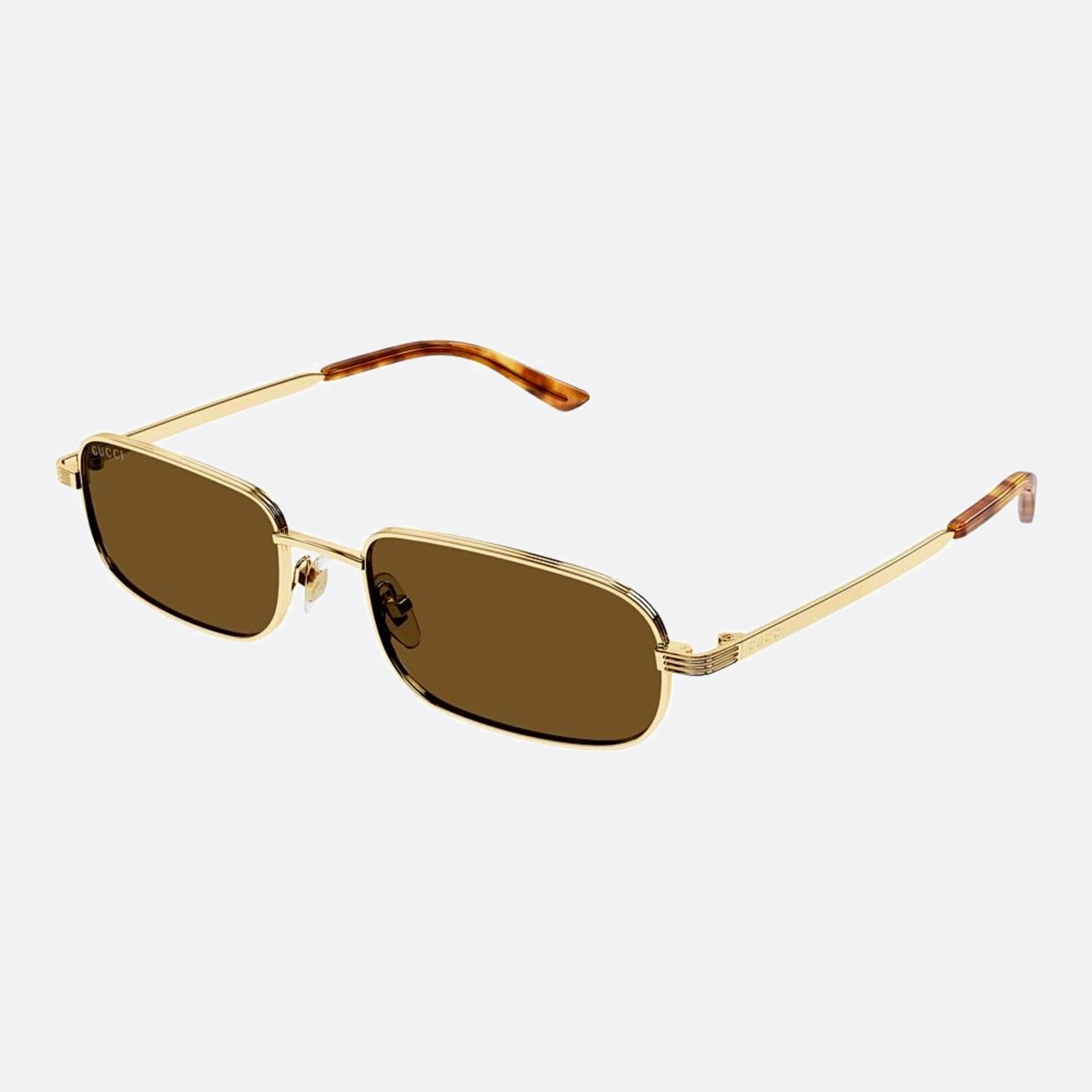 Gucci 57mm Havana Squared Man Sunglasses - Side View
