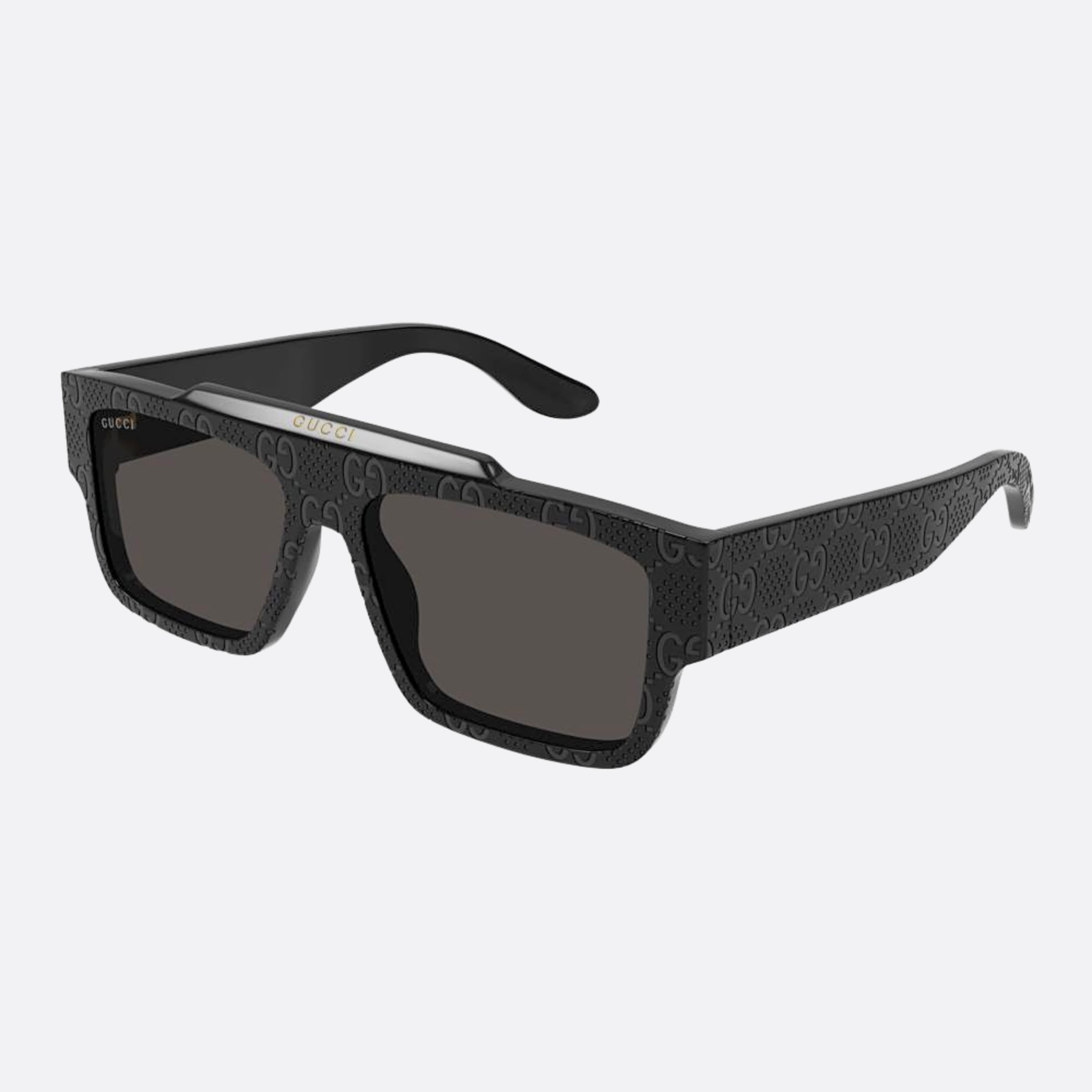 Gucci 56mm Black Squared Man Sunglasses - Side View