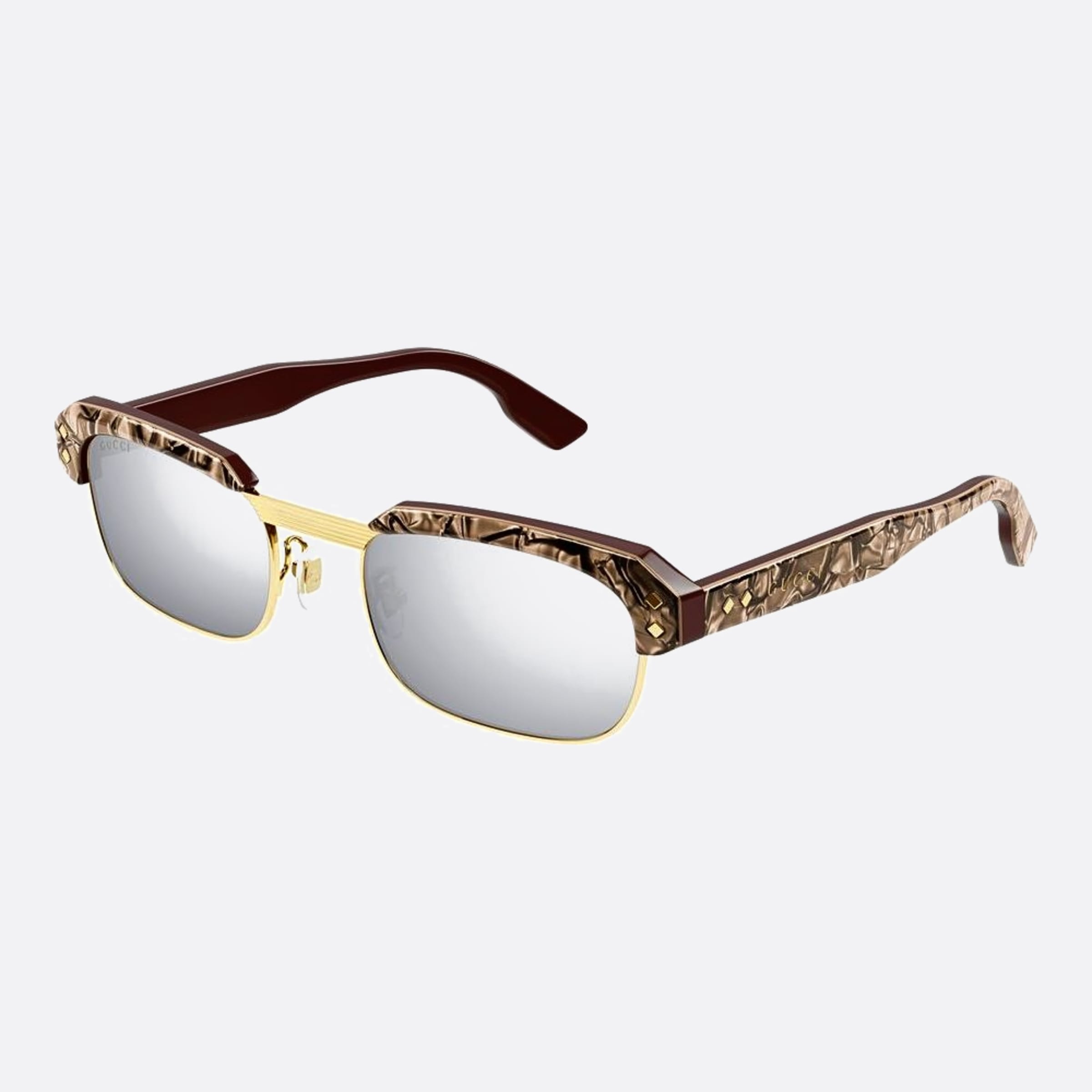 Gucci 52mm Fashion Show Sdc Brown Pilot Men Sunglasses - Side View
