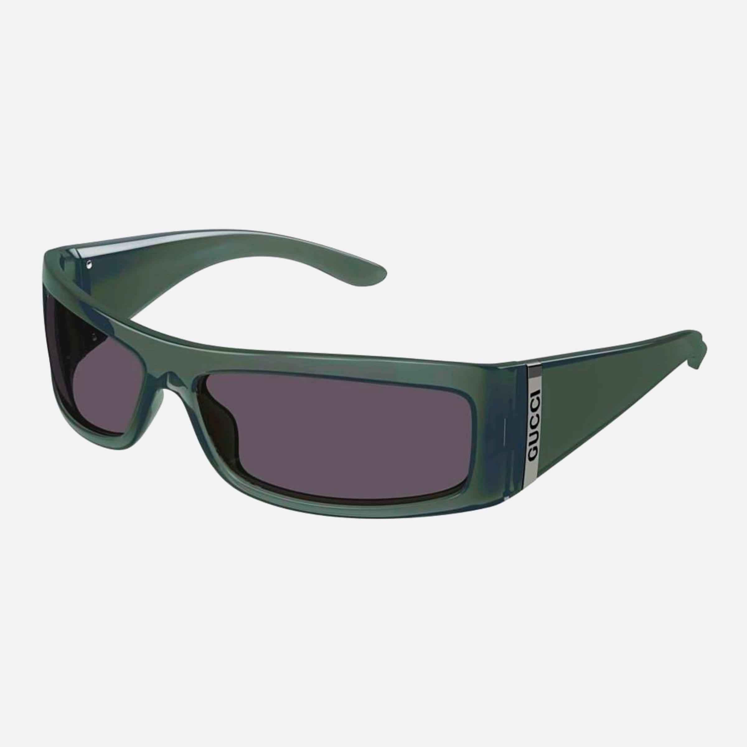 Gucci 64mm Green Squared Man Sunglasses - Side View