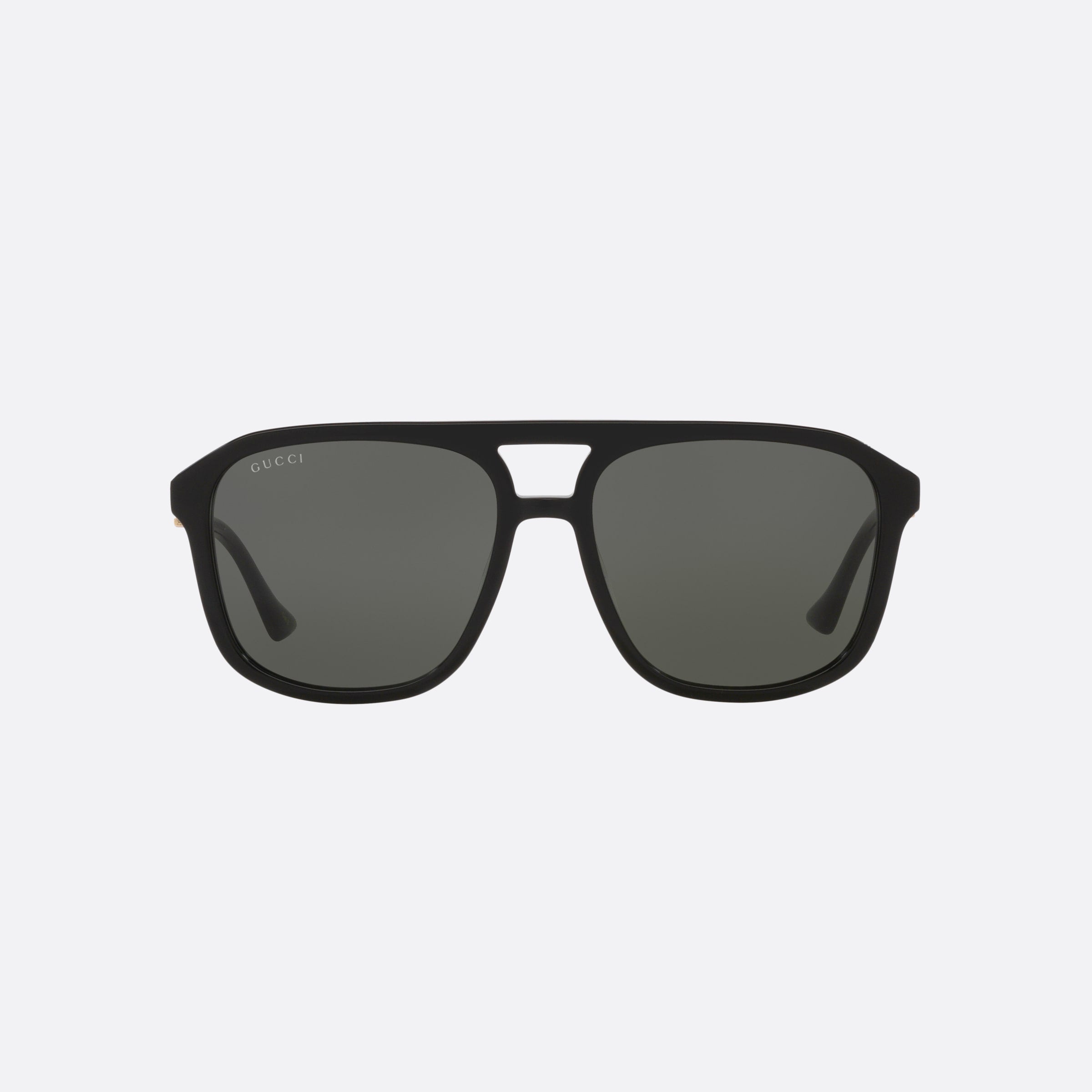 Gucci 57mm Black Pilot Man Sunglasses - Side View