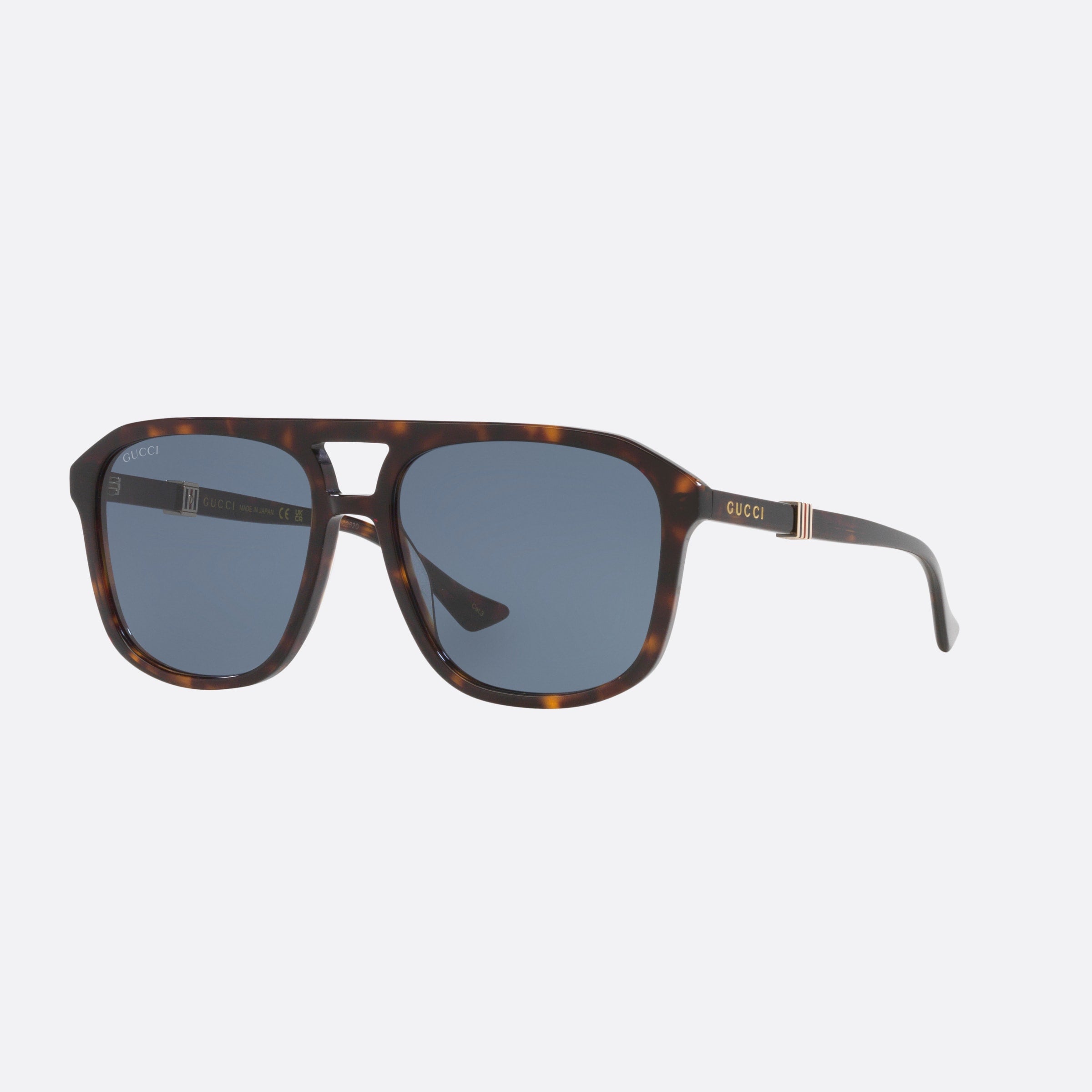 Gucci 57mm Tortoise Pilot Man Sunglasses - Main View
