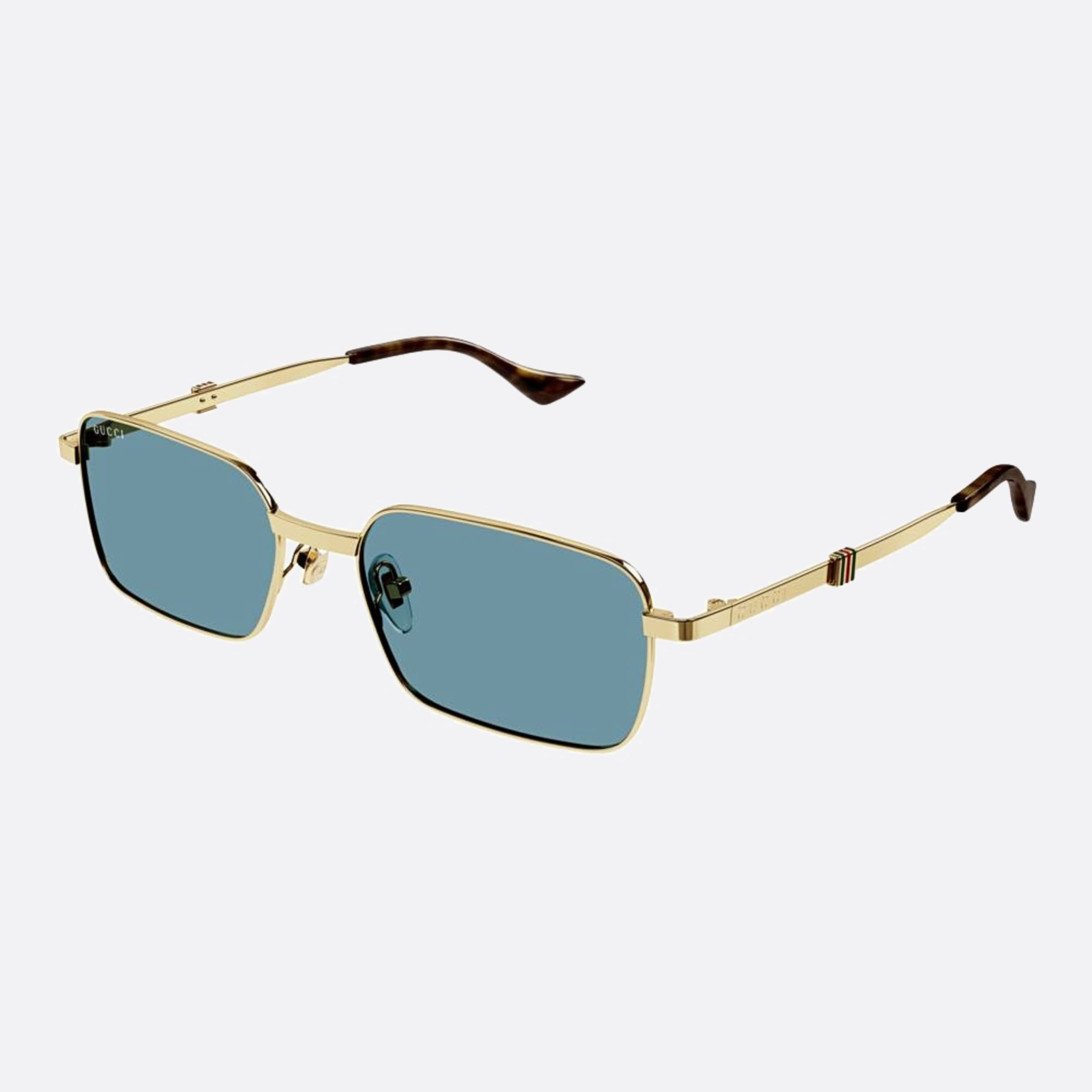 Gucci 56mm Gold Squared Man Sunglasses - Side View