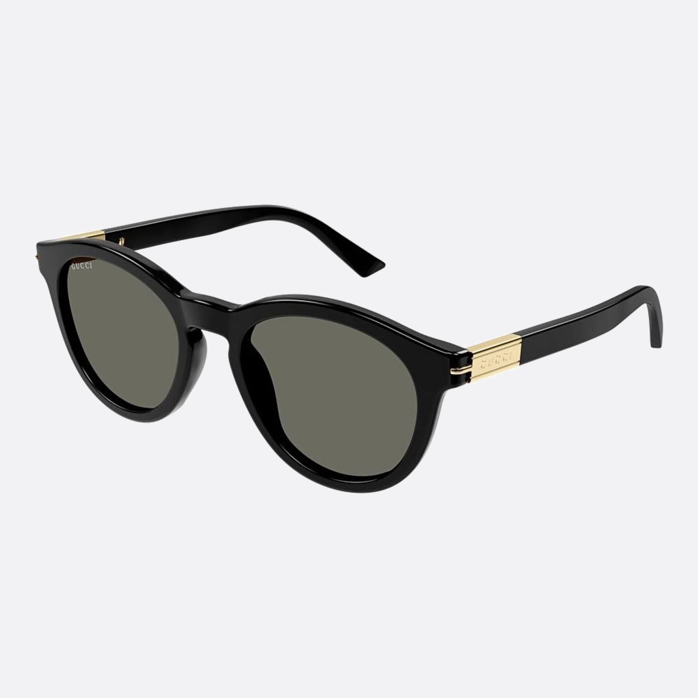 Gucci 52mm Gold Round Man Sunglasses - Side View