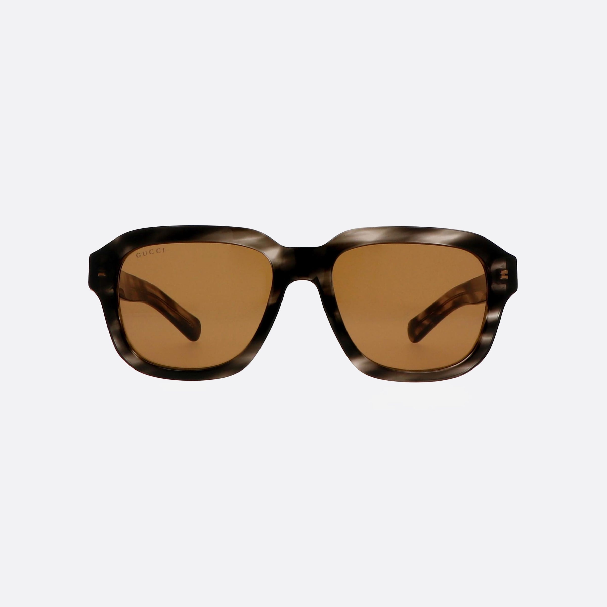 Gucci 55mm Havana Squared Man Sunglasses - Side View