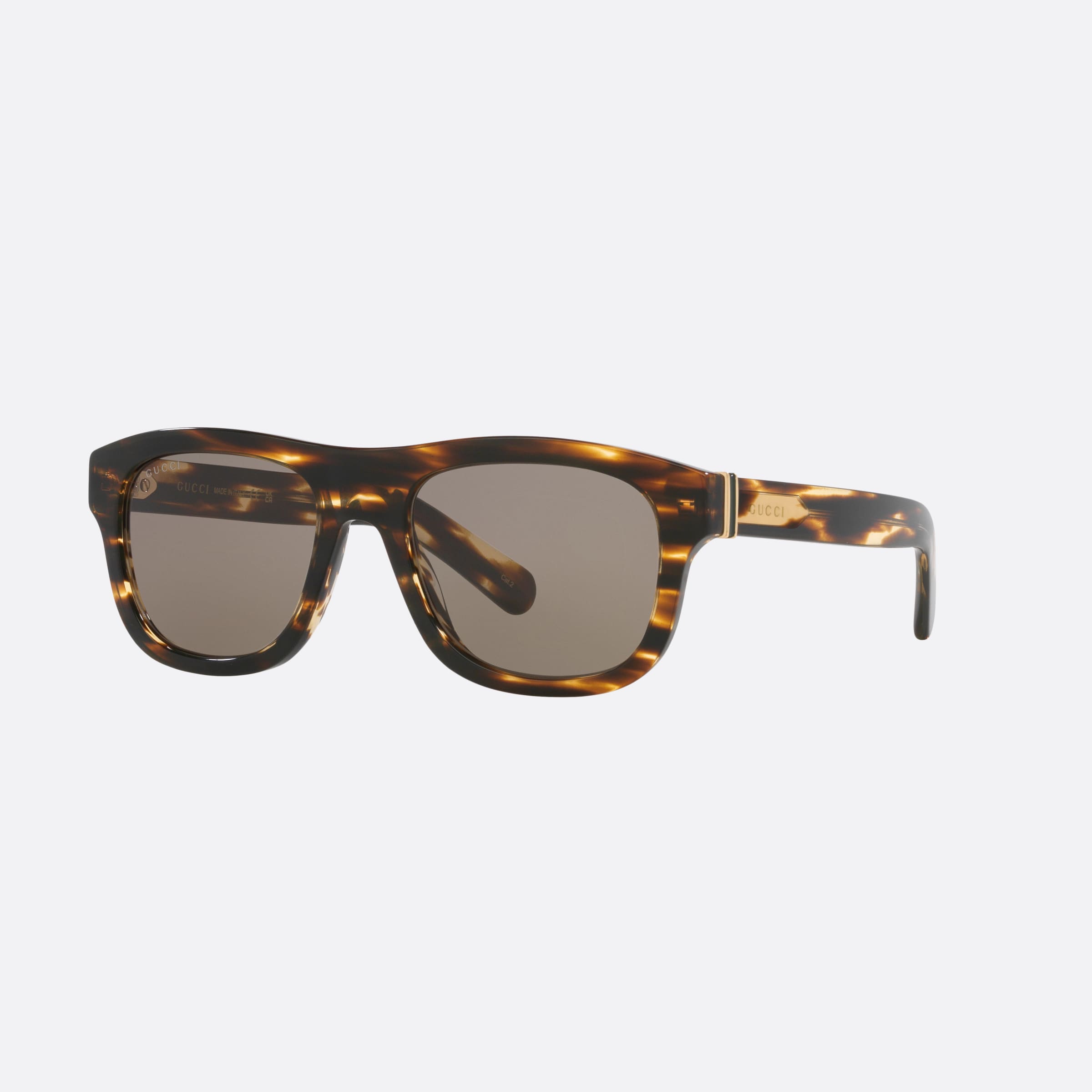 Gucci 54mm Bre Tortoise Round Man Sunglasses - Main View