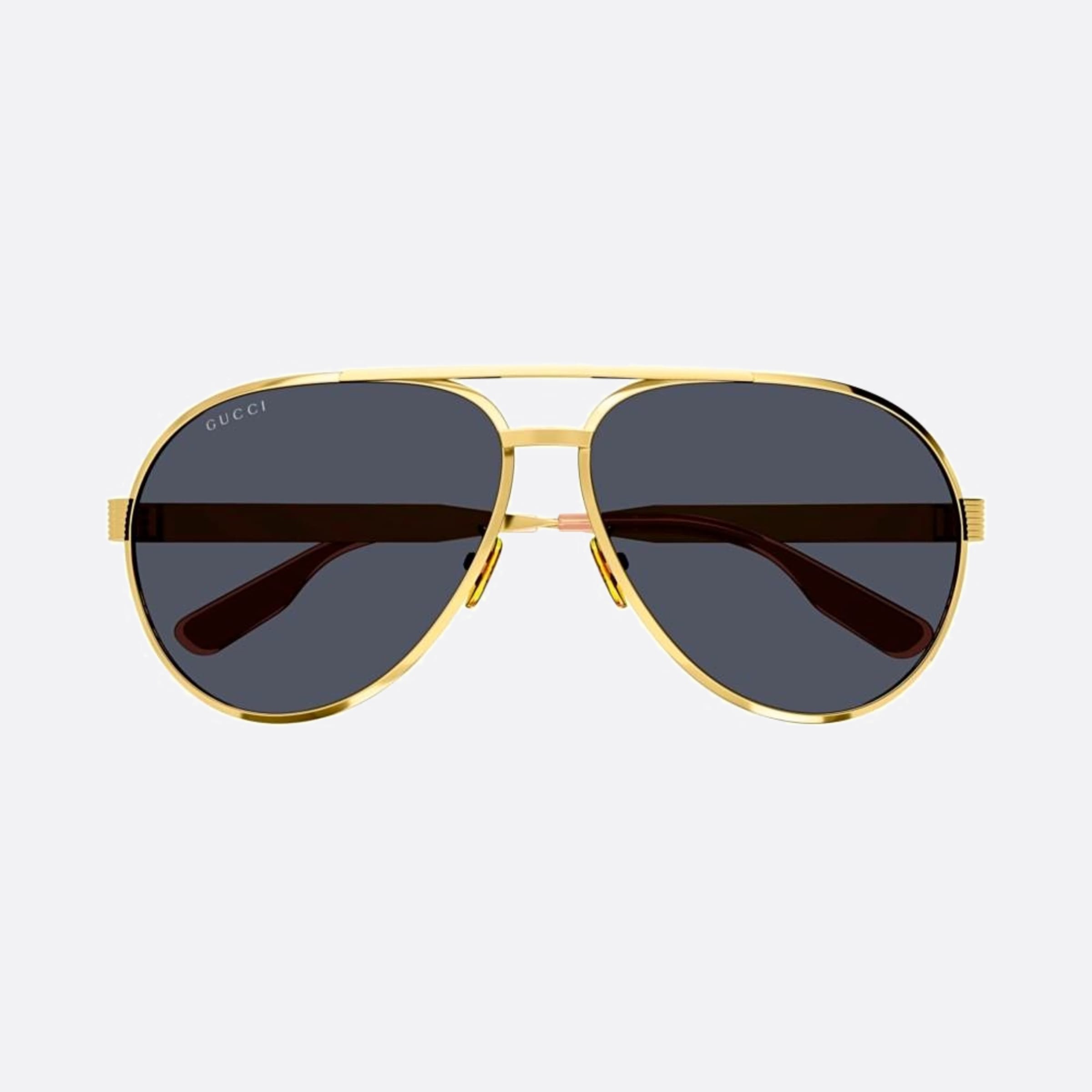 Gucci 64mm Gold Pilot Man Sunglasses - Main View