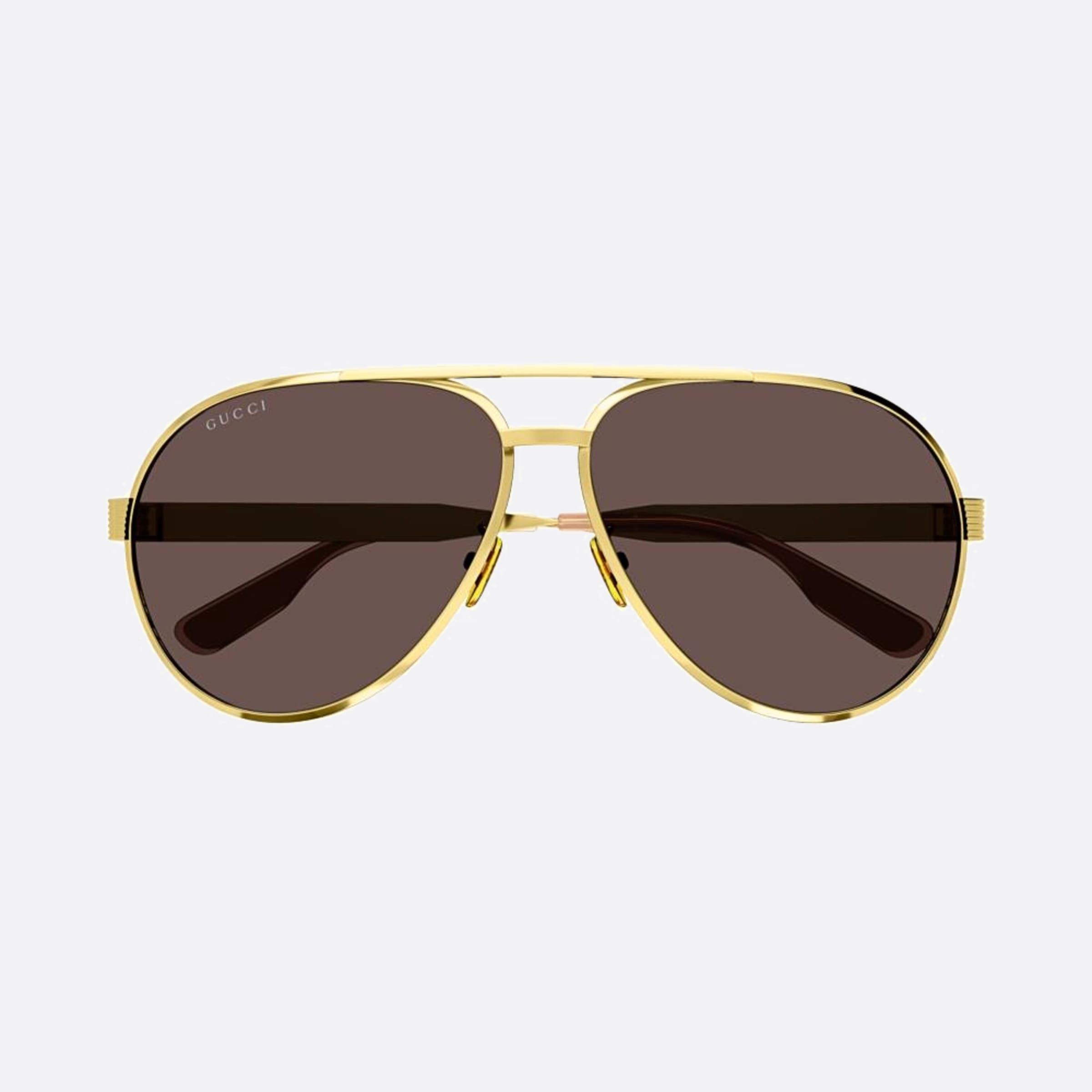 Gucci 64mm Ase Gold Pilot Man Sunglasses - Main View