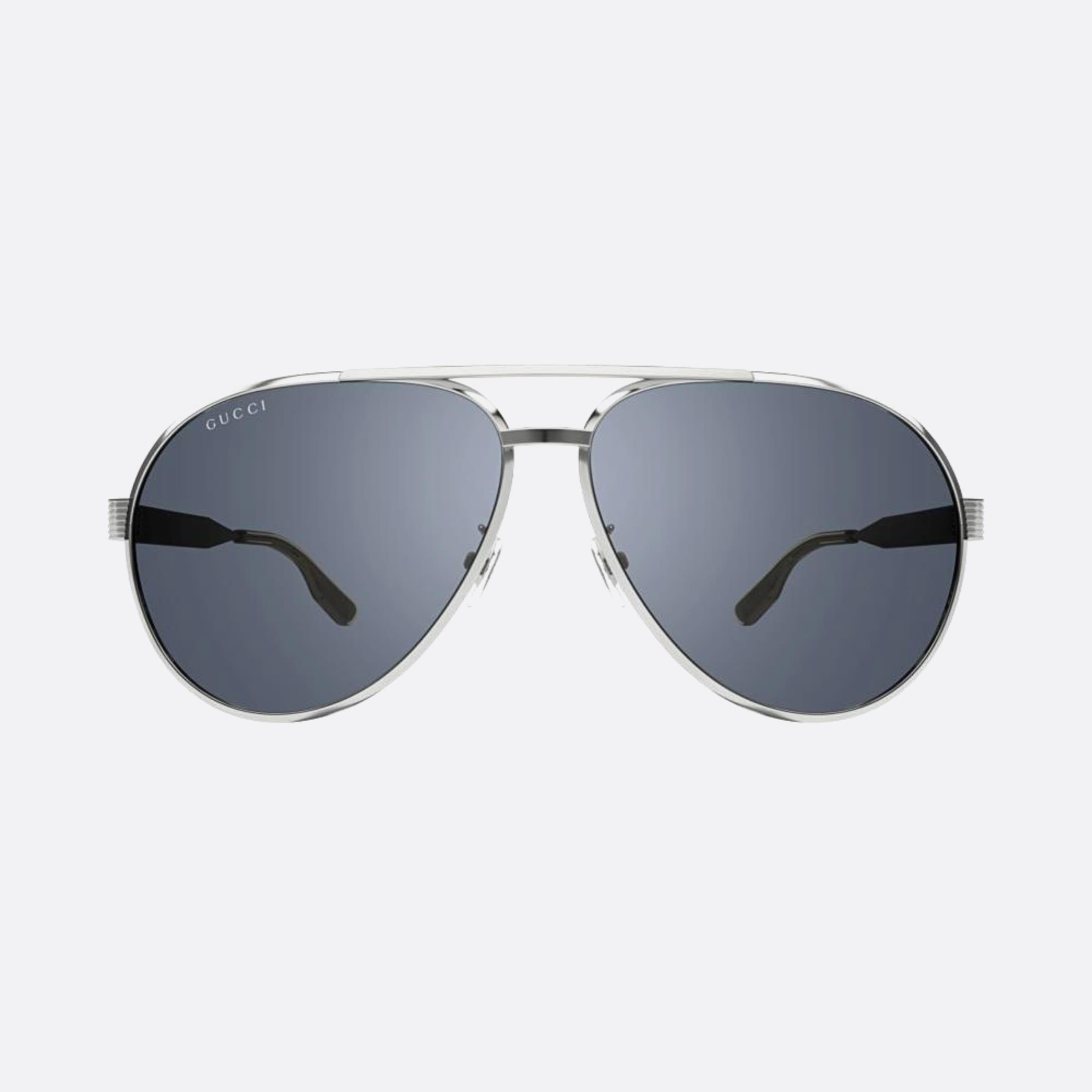 Gucci 64mm Sis Silver Pilot Man Sunglasses - Main View