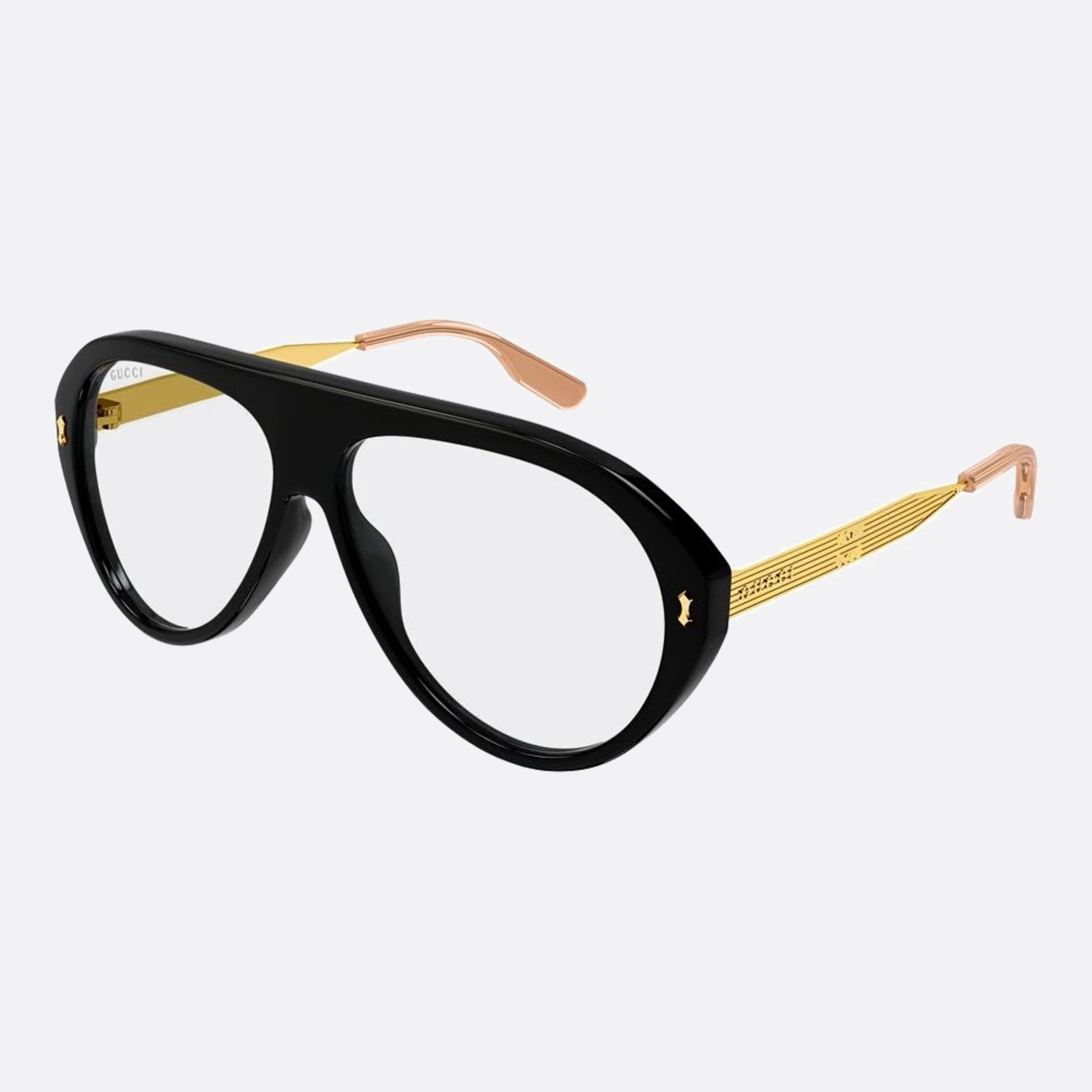 Gucci 61mm Gold Pilot Man Sunglasses - Side View