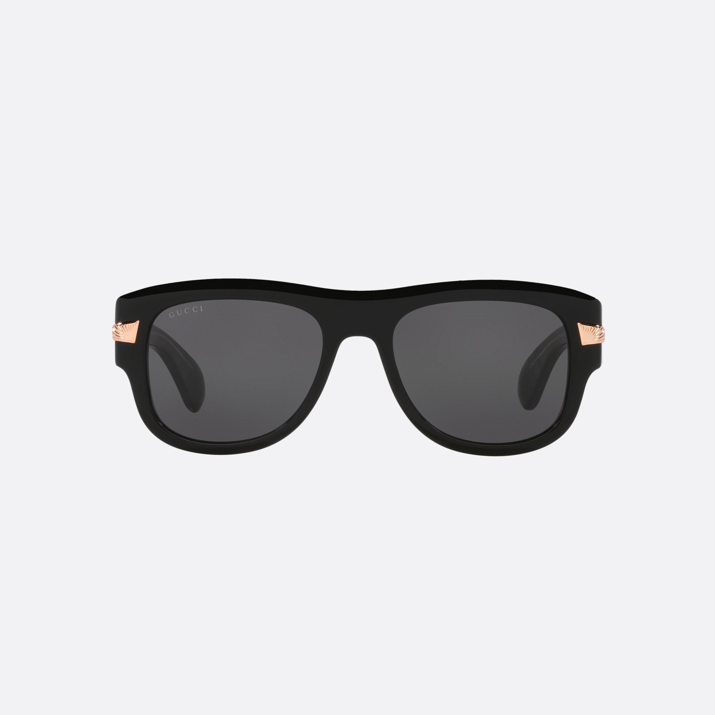 Gucci 54mm Black Rectangle Man Sunglasses - Side View