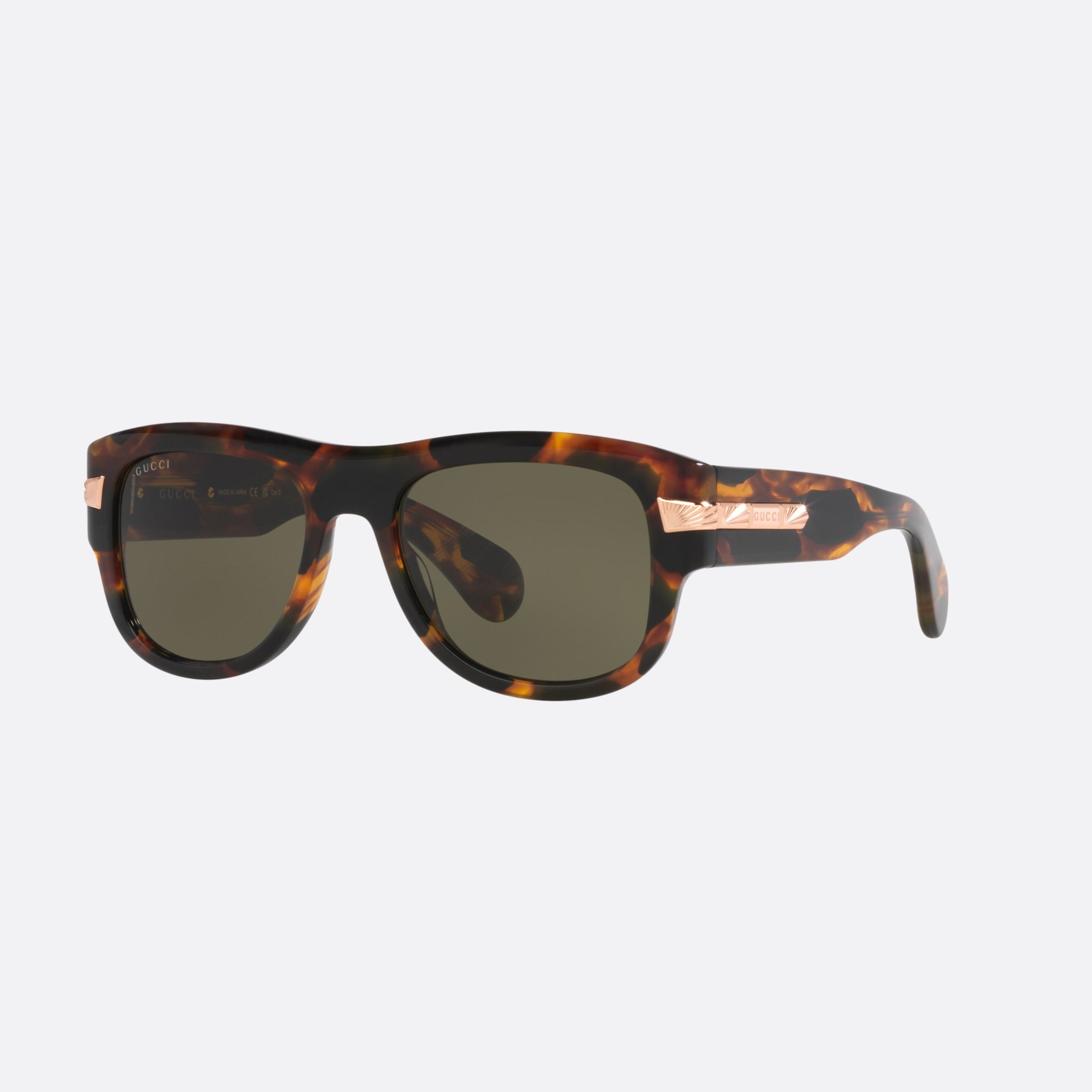 Gucci 54mm Havana Rectangular Man Sunglasses - Main View