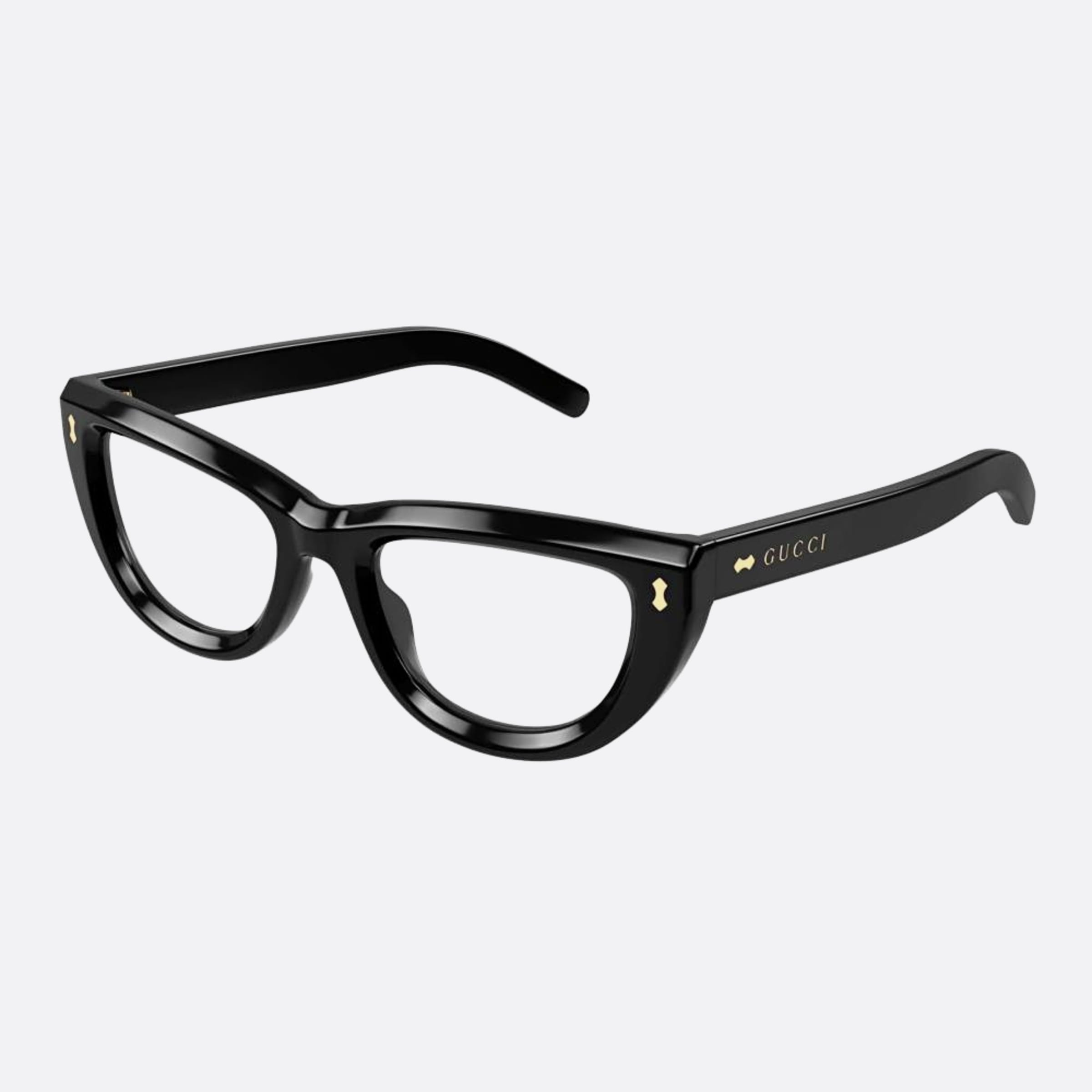 Gucci 51mm Black Cat Eye Woman Eyeglasses - Side View