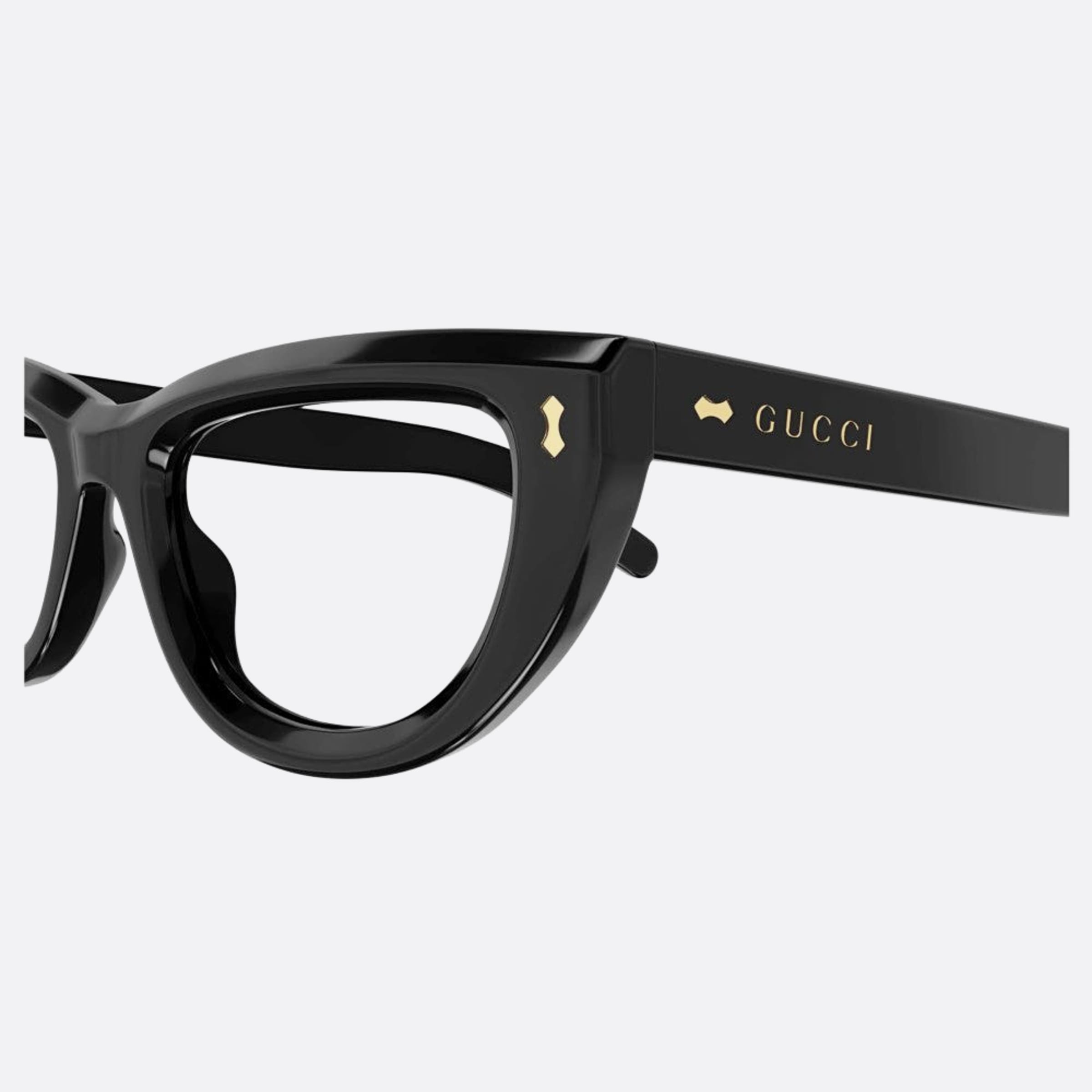 Gucci 51mm Black Cat Eye Woman Eyeglasses - Detail View