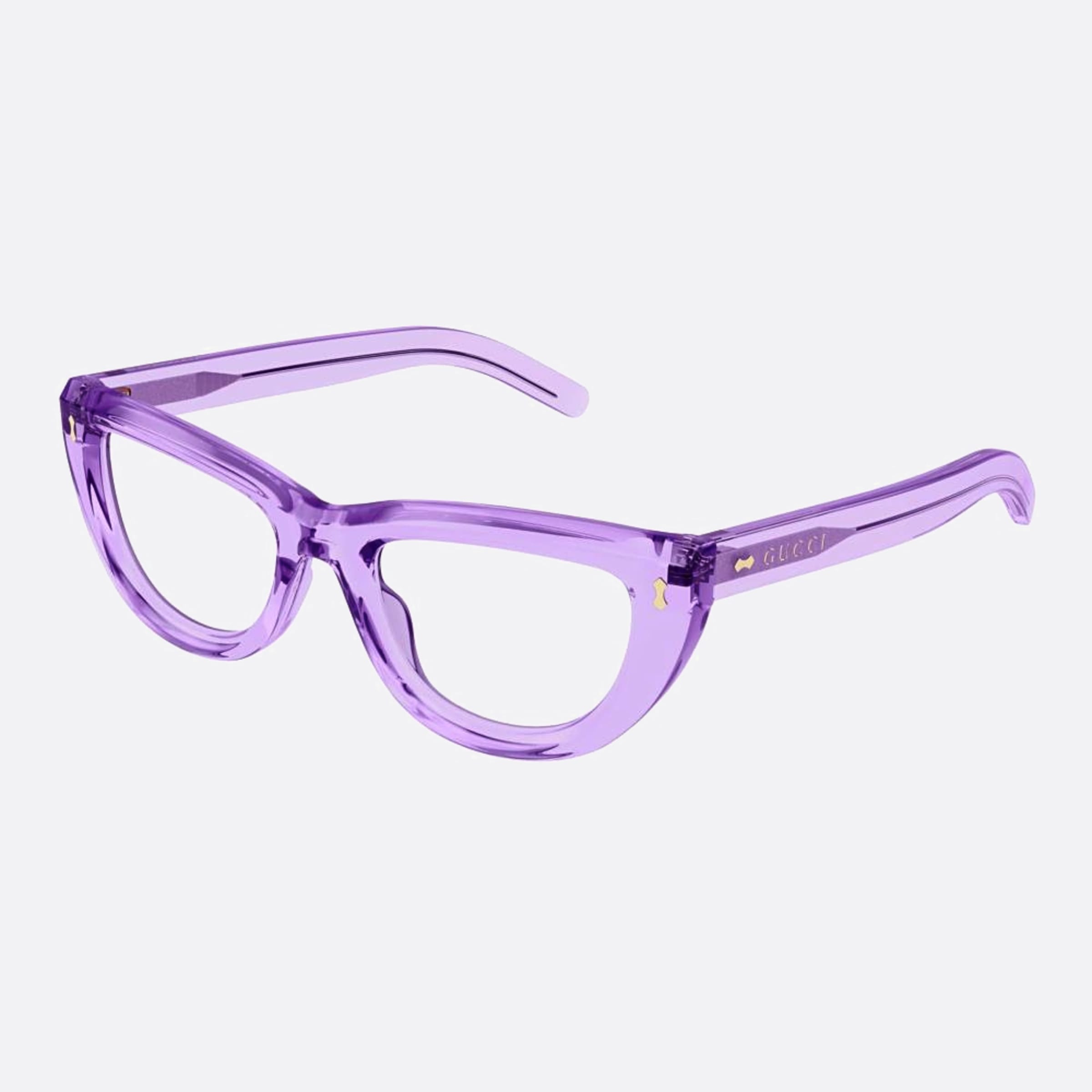 Gucci 51mm Violet Cat Eye Woman Eyeglasses - Side View