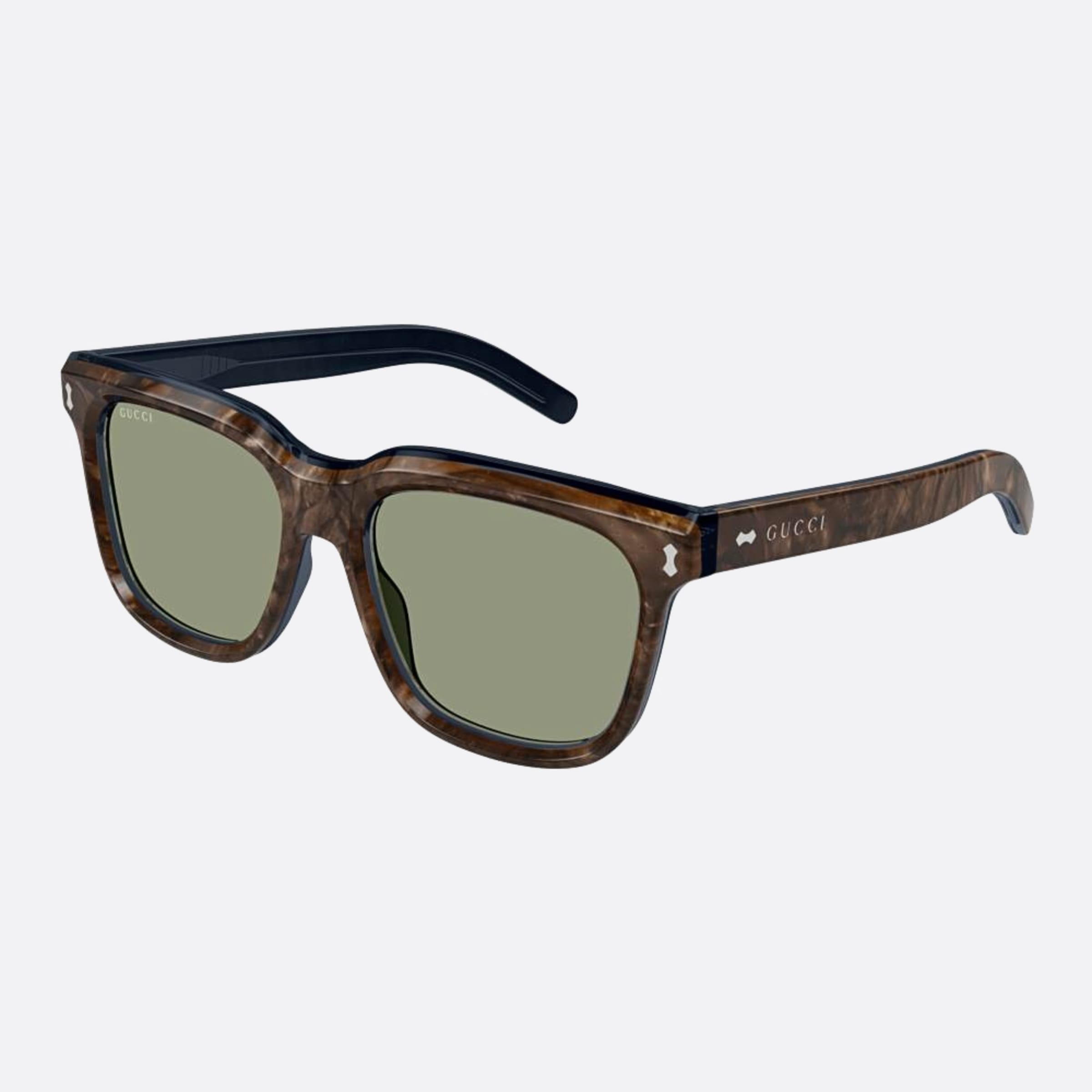 Gucci 53mm Havana Squared Man Sunglasses - Side View