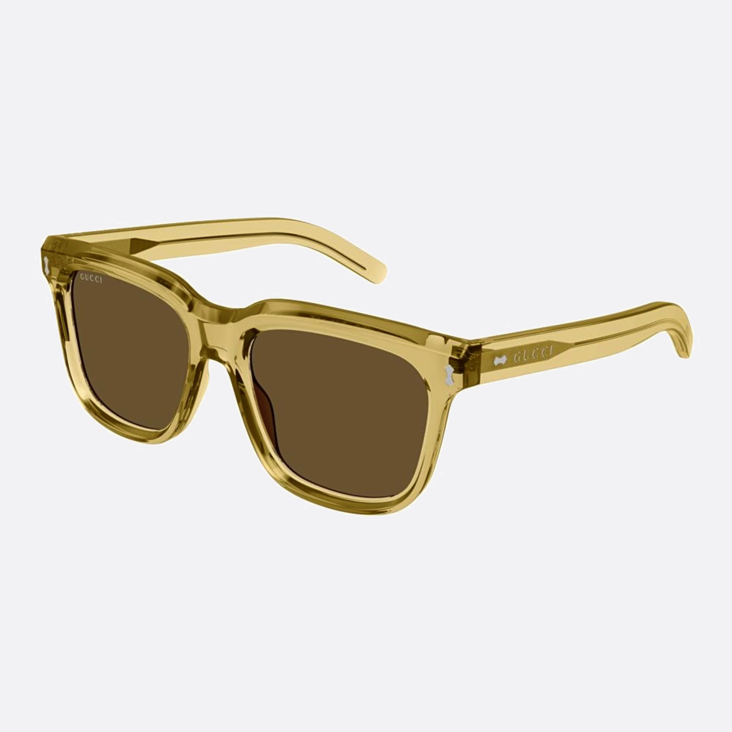 Gucci 53mm Ybr Yellow Squared Man Sunglasses - Side View