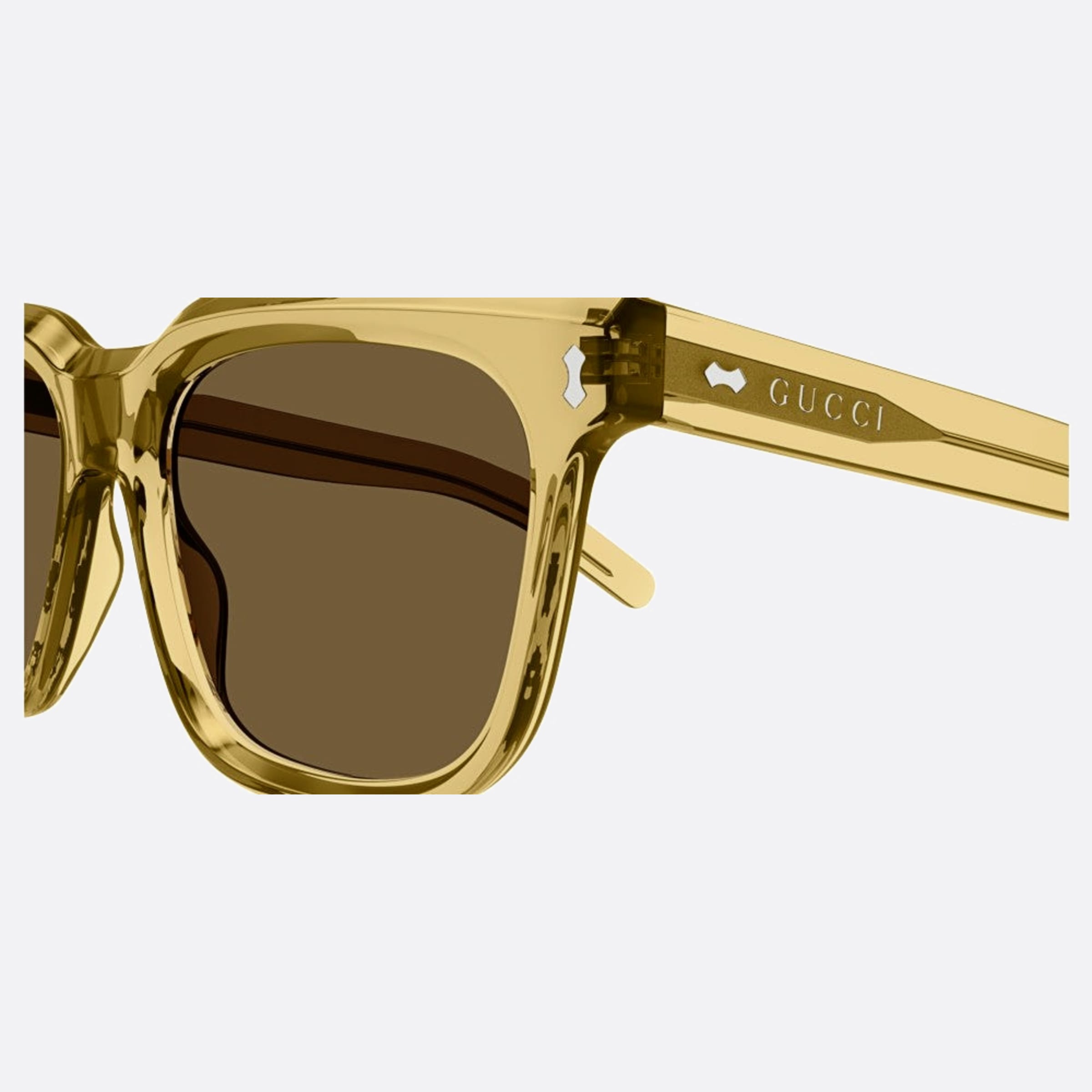 Gucci 53mm Ybr Yellow Squared Man Sunglasses - Detail View