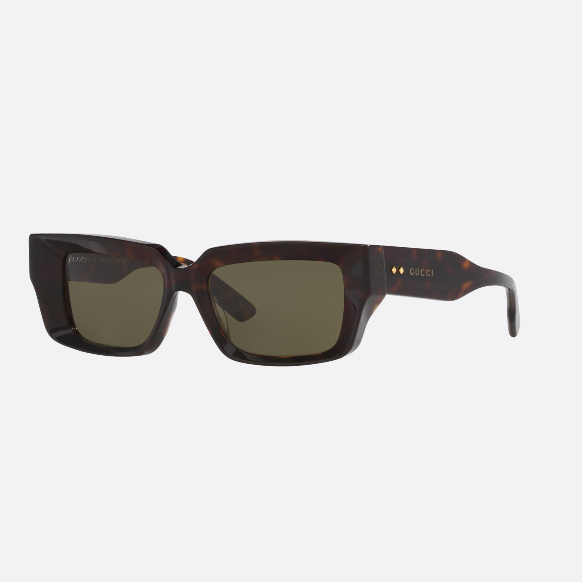 Gucci 54mm Tortoiseshell Rectangular Unisex Sunglasses - Main View