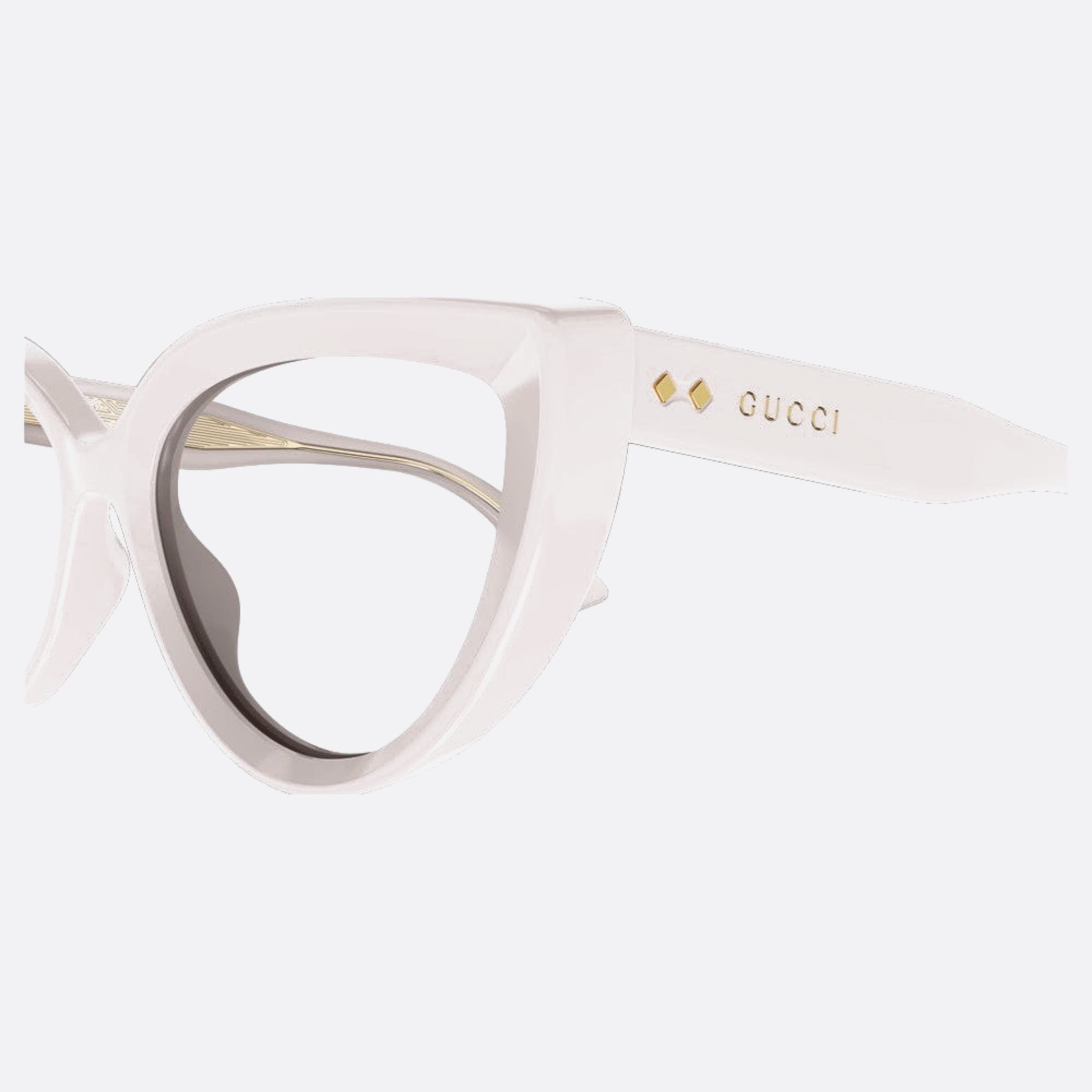 Gucci 52mm White Cat Eye Woman Eyeglasses - Lifestyle Shot