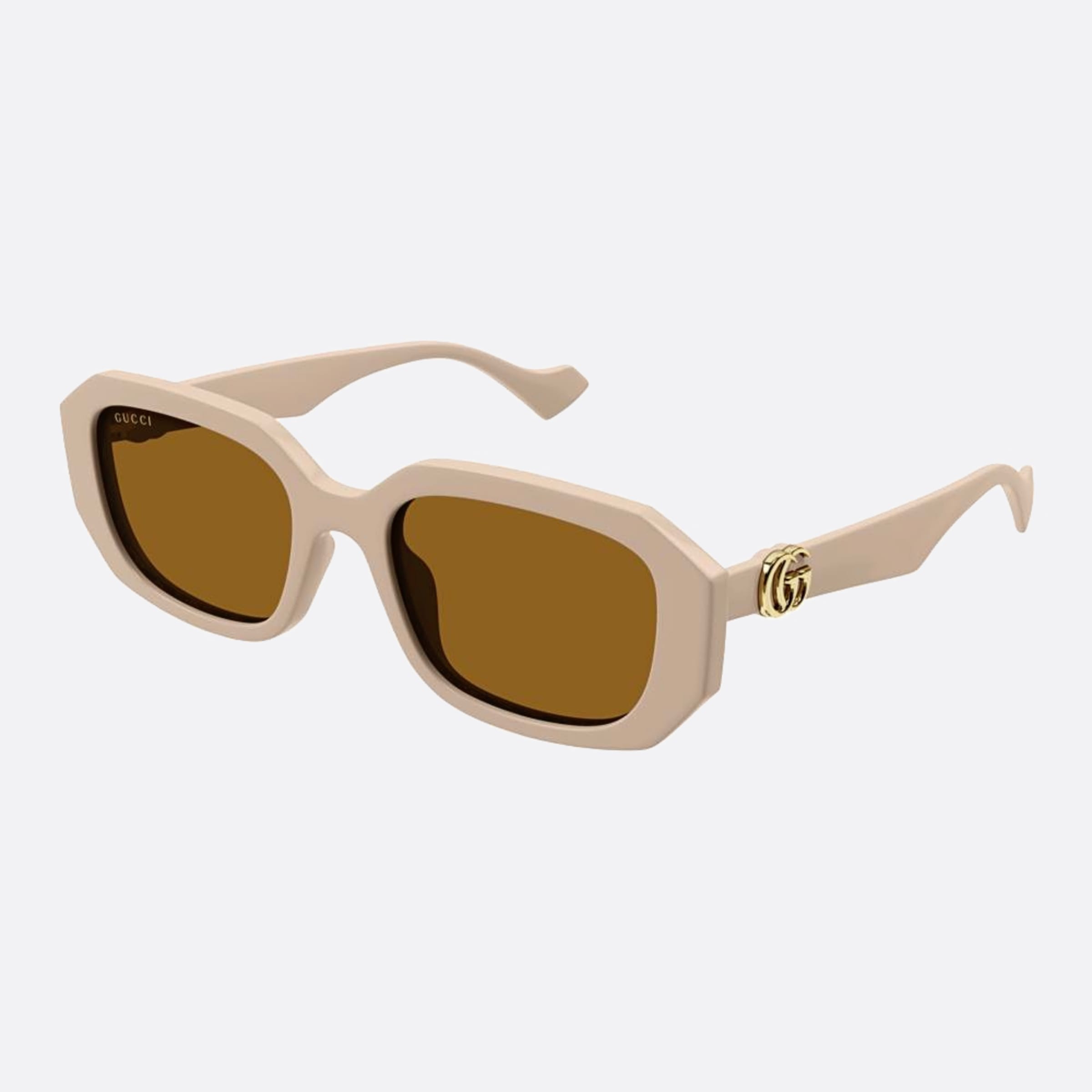 Gucci 54mm Nbr Brown Squared Woman Sunglasses - Side View