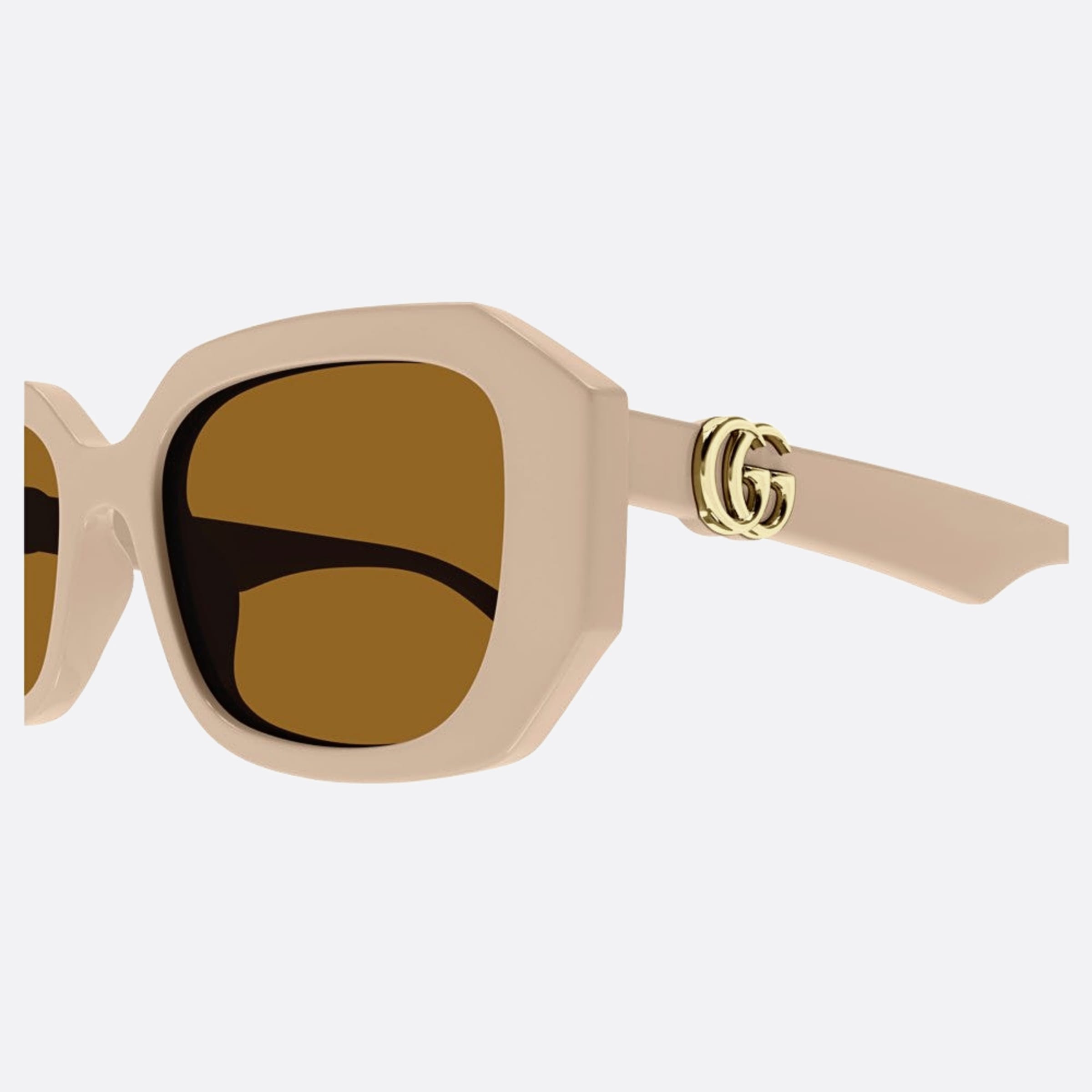 Gucci 54mm Nbr Brown Squared Woman Sunglasses - Detail View