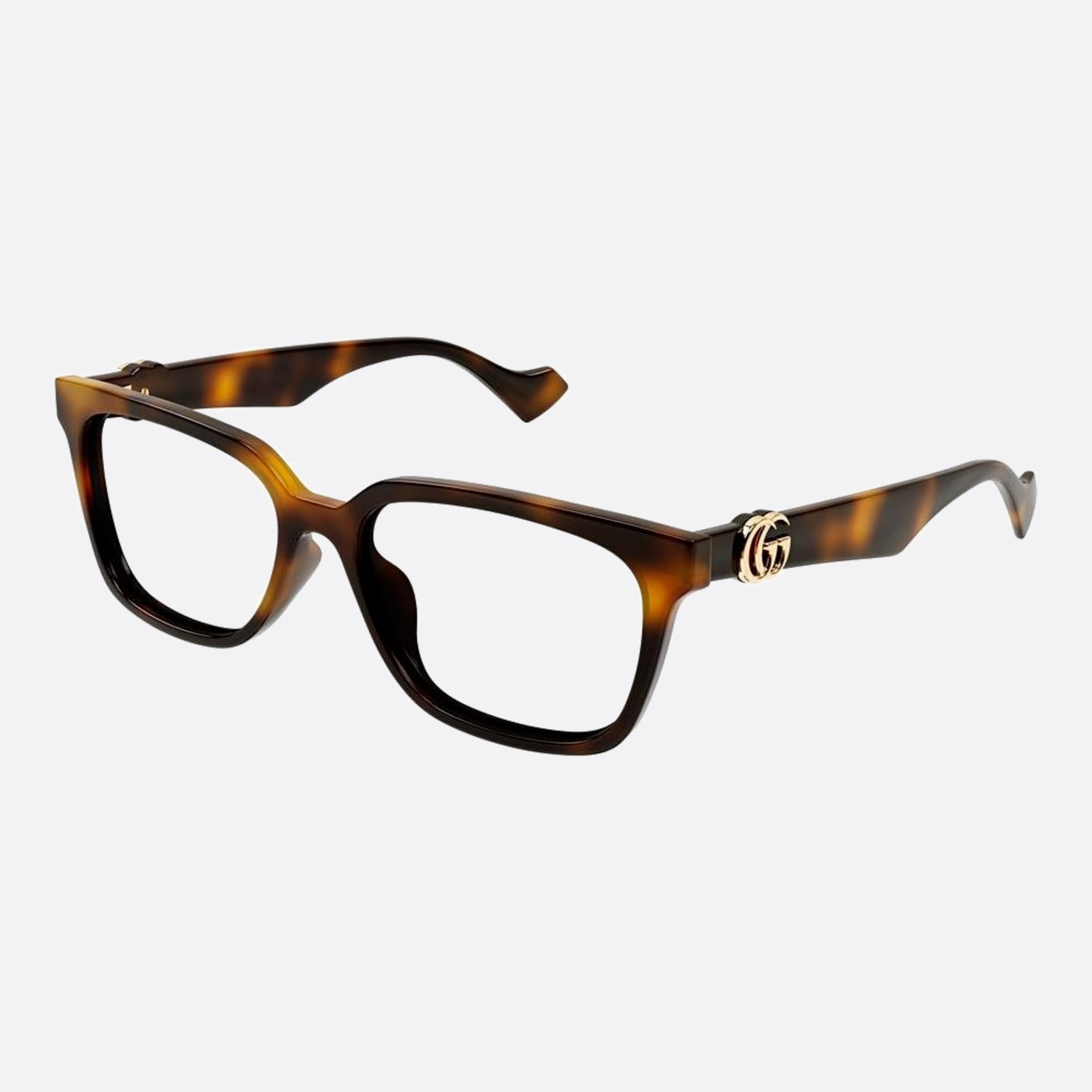 Gucci 55mm Gg1537ok Havana Squared Woman Eyeglasses - Side View