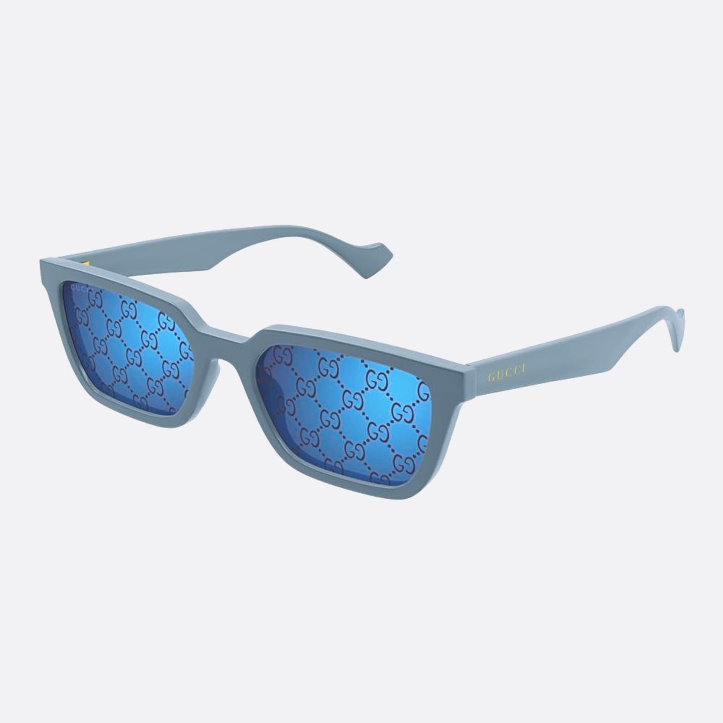 Gucci 55mm Lbv Blue Squared Man Sunglasses - Side View