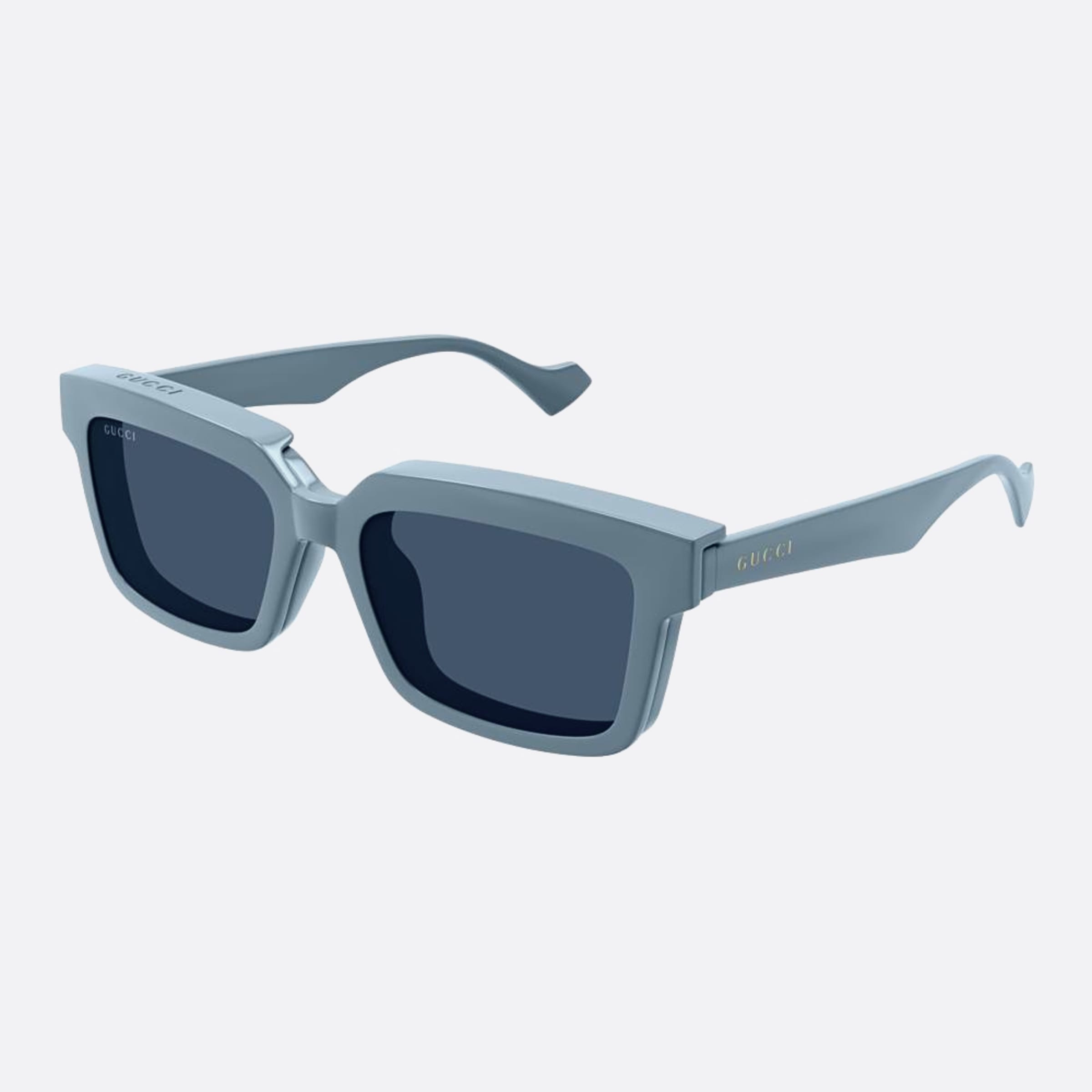 Gucci 54mm Blue Squared Man Sunglasses - Side View