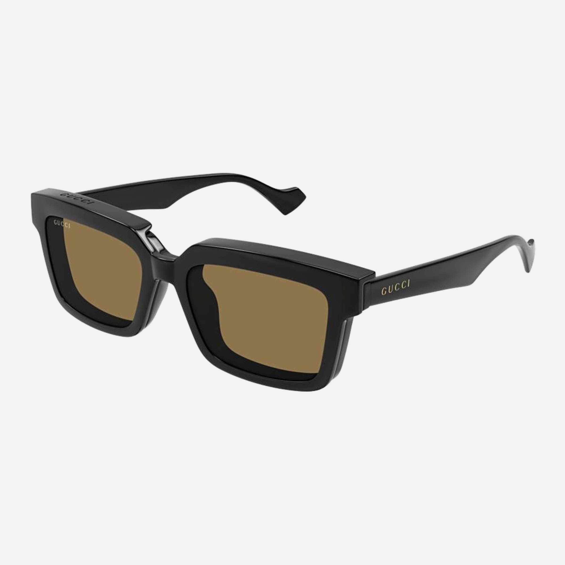 Gucci 54mm Black Squared Man Sunglasses - Side View