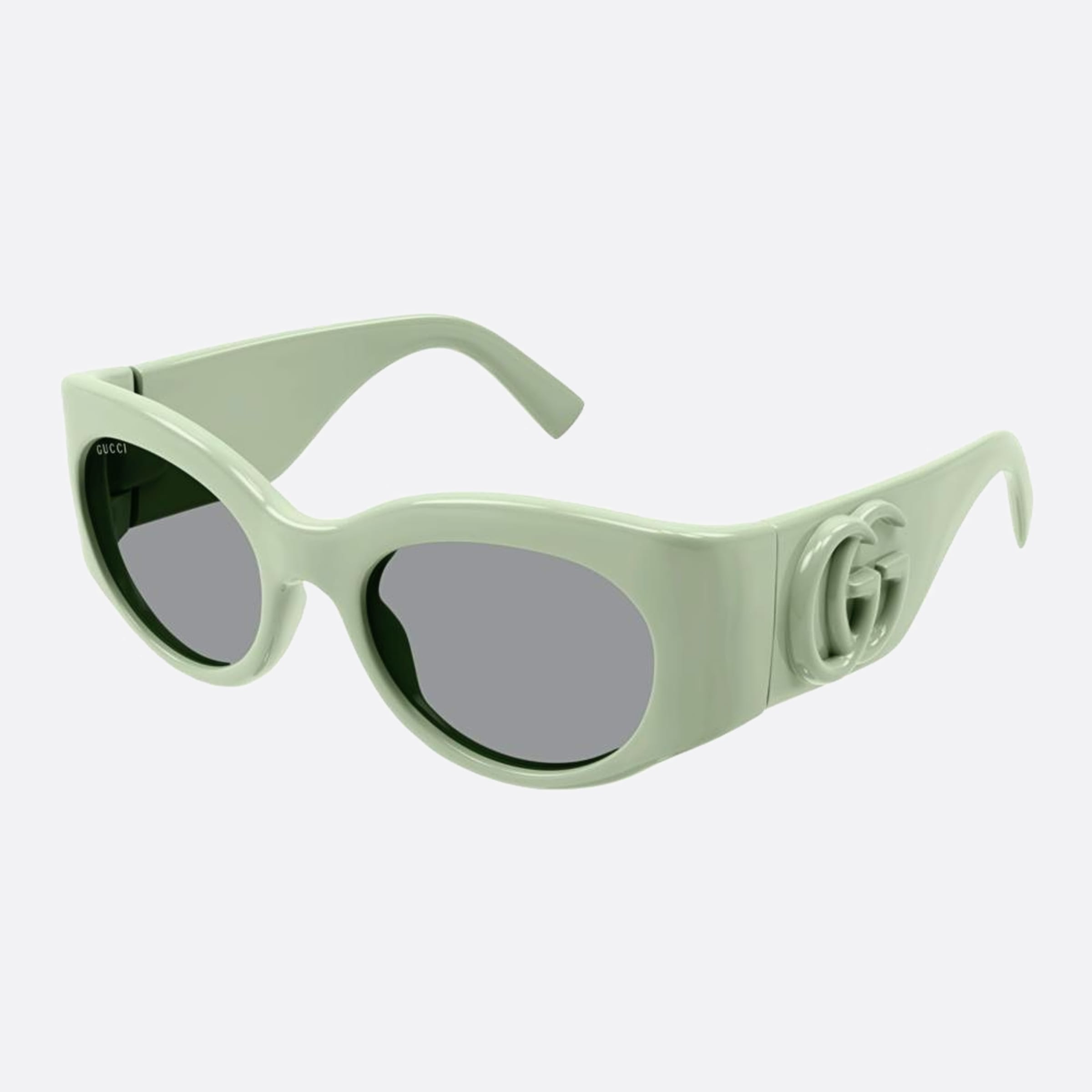 Gucci 53mm Grg Green Round Woman Sunglasses - Side View
