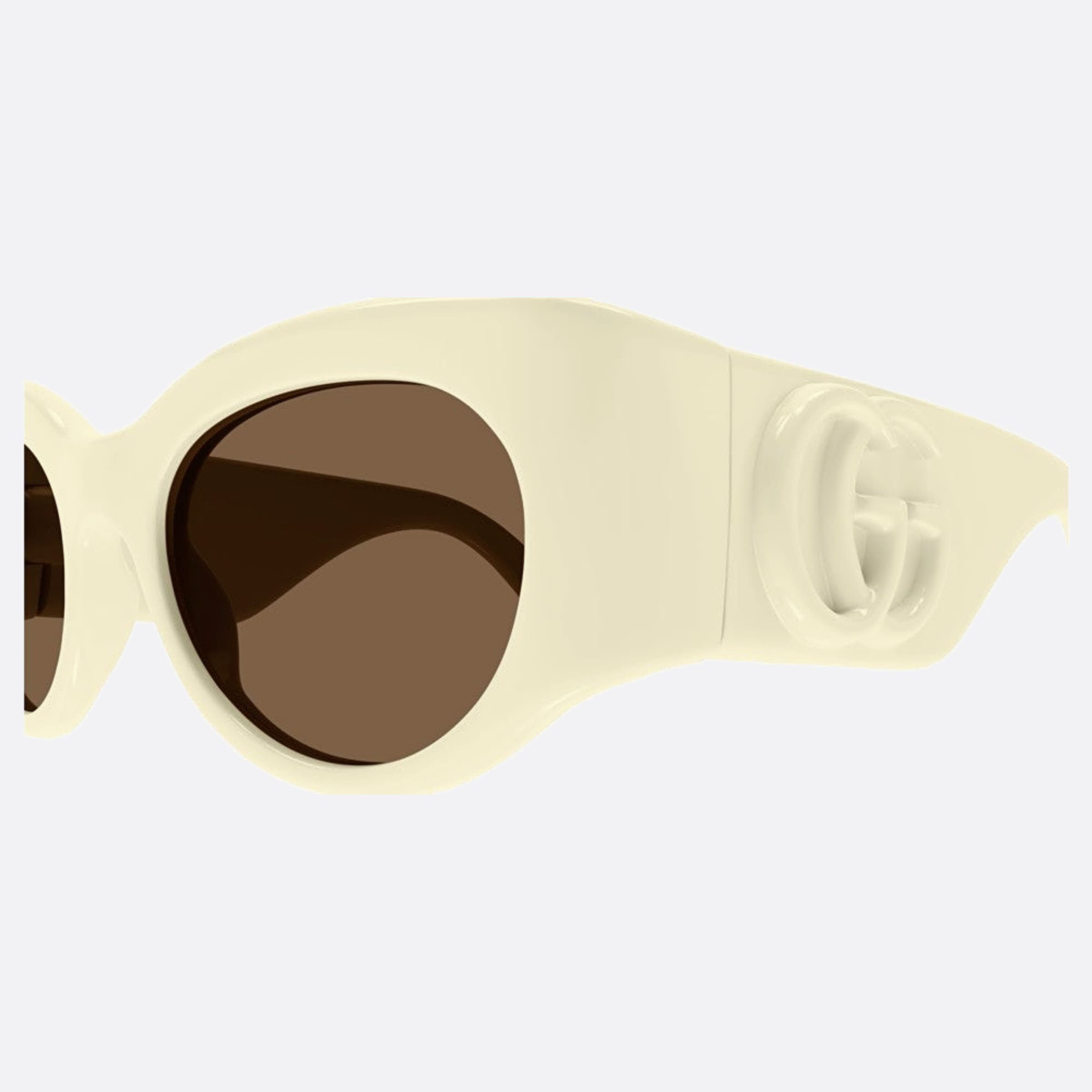 Gucci 53mm White Round Woman Sunglasses - Detail View