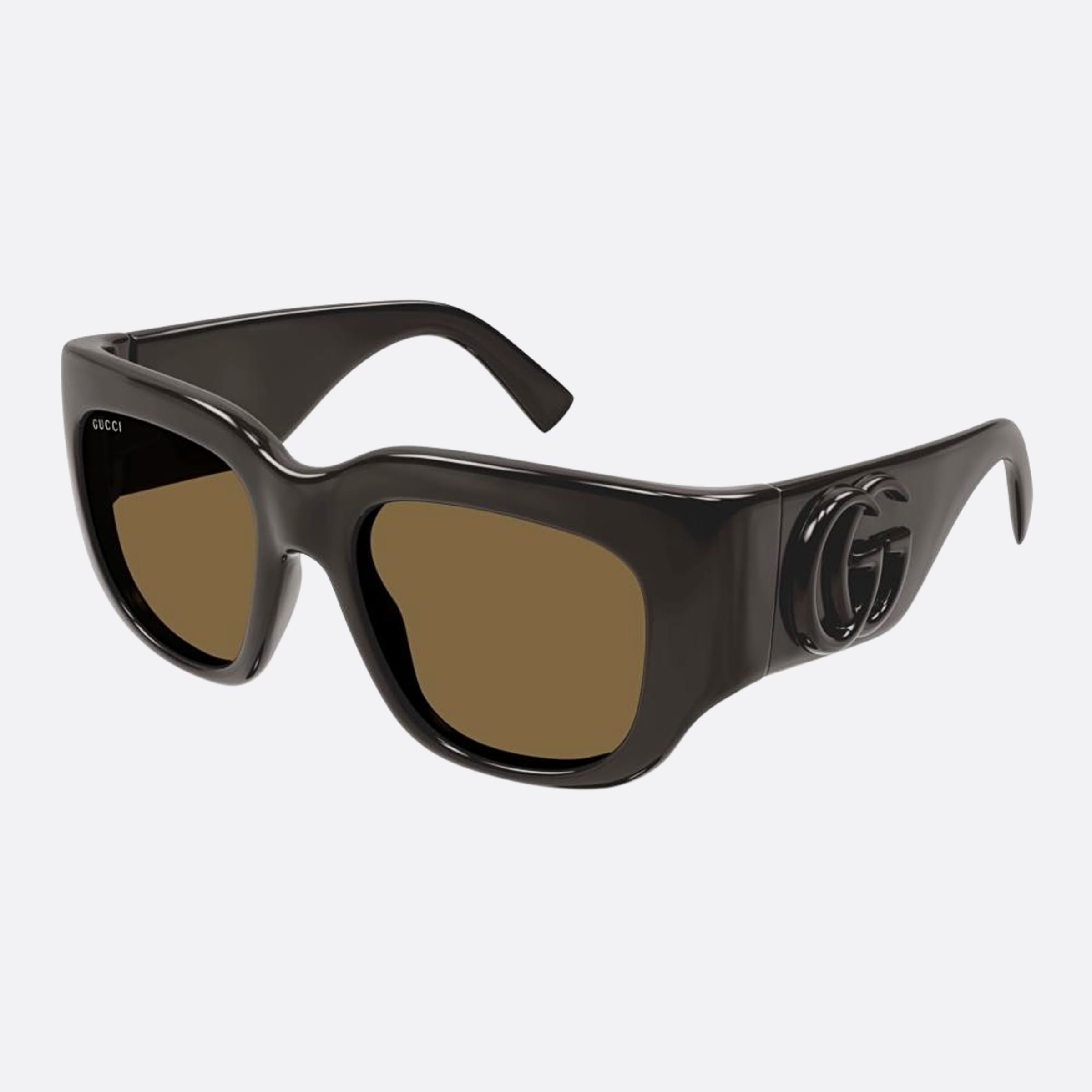 Gucci 53mm Brr Brown Oversize Woman Sunglasses - Side View