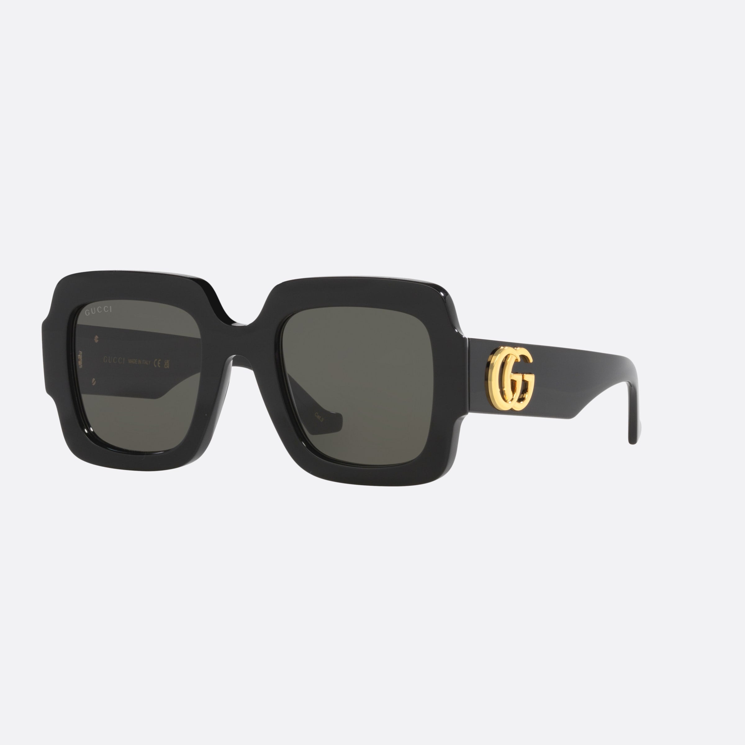 Gucci 50mm Black Rectangle Woman Sunglasses - Main View