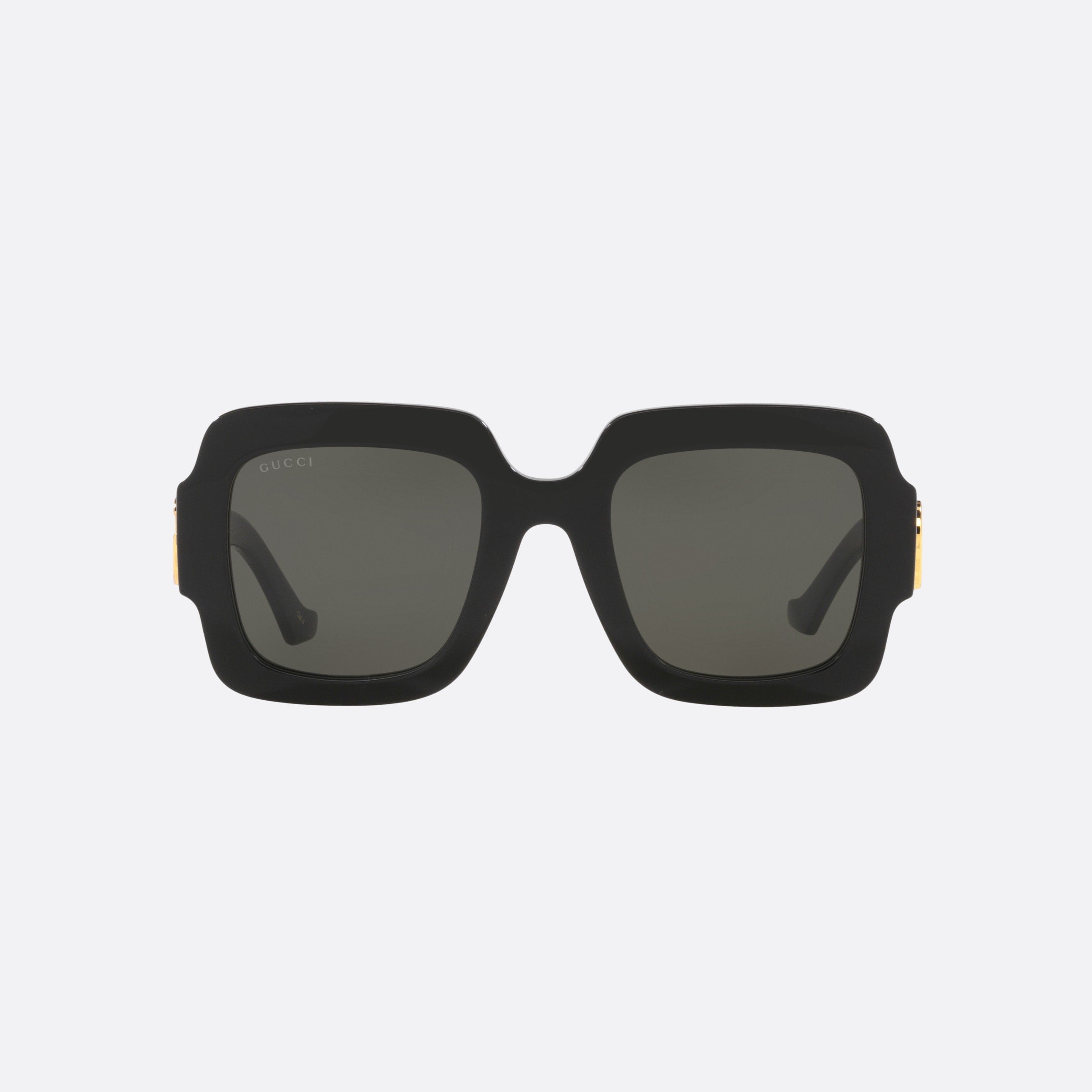 Gucci 50mm Black Rectangle Woman Sunglasses - Side View
