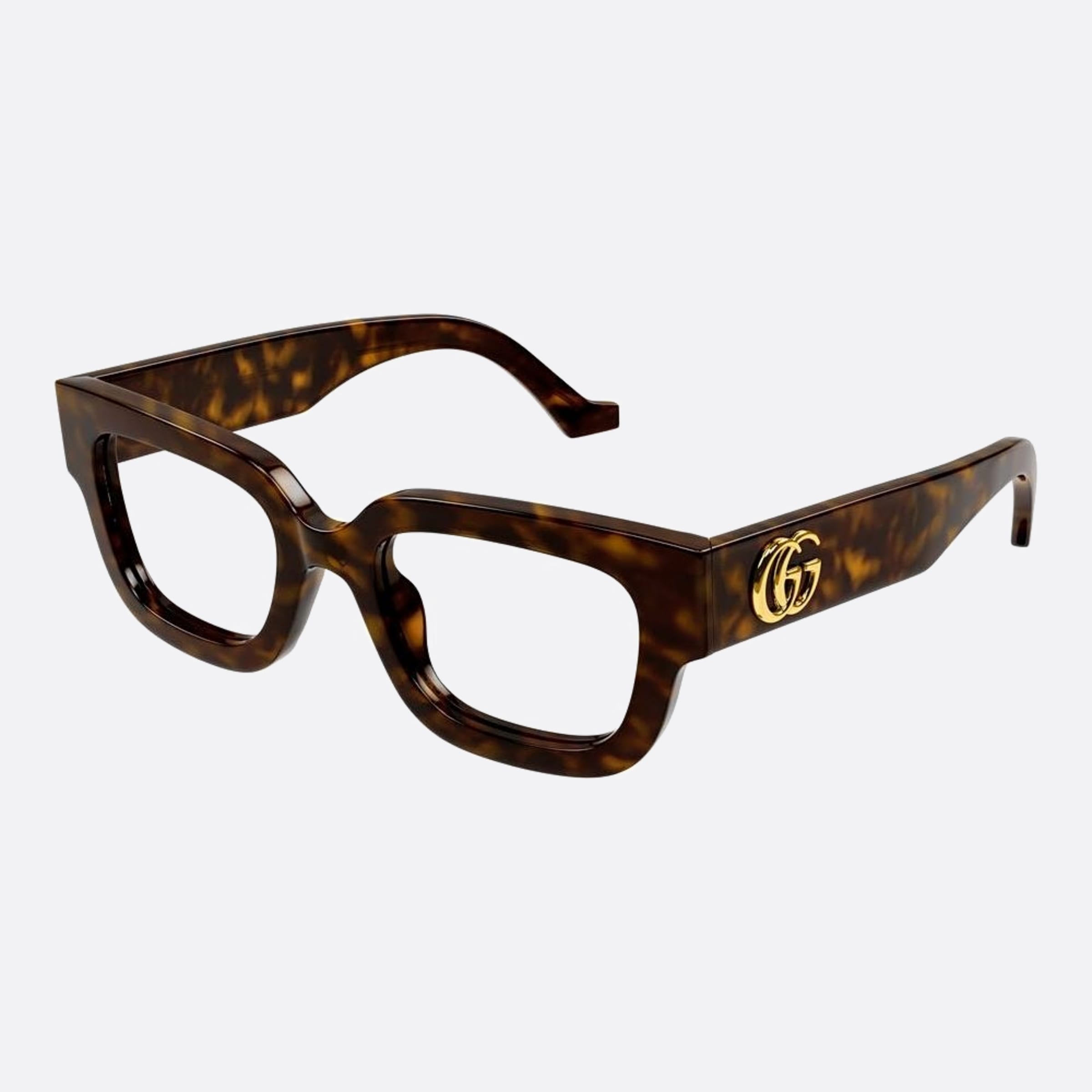 Gucci 52mm Havana Squared Woman Eyeglasses - Side View